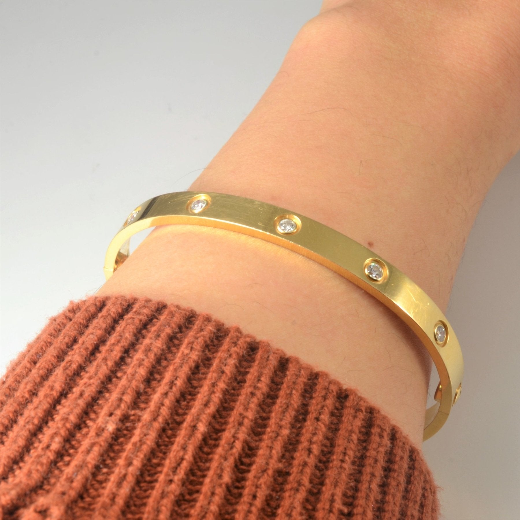 Cartier Love Bracelet with 10 Diamonds - 0.96ctw, Size 7 | Luxury Jewelry for Women | Perfect for Anniversaries, Weddings & Special Occasions