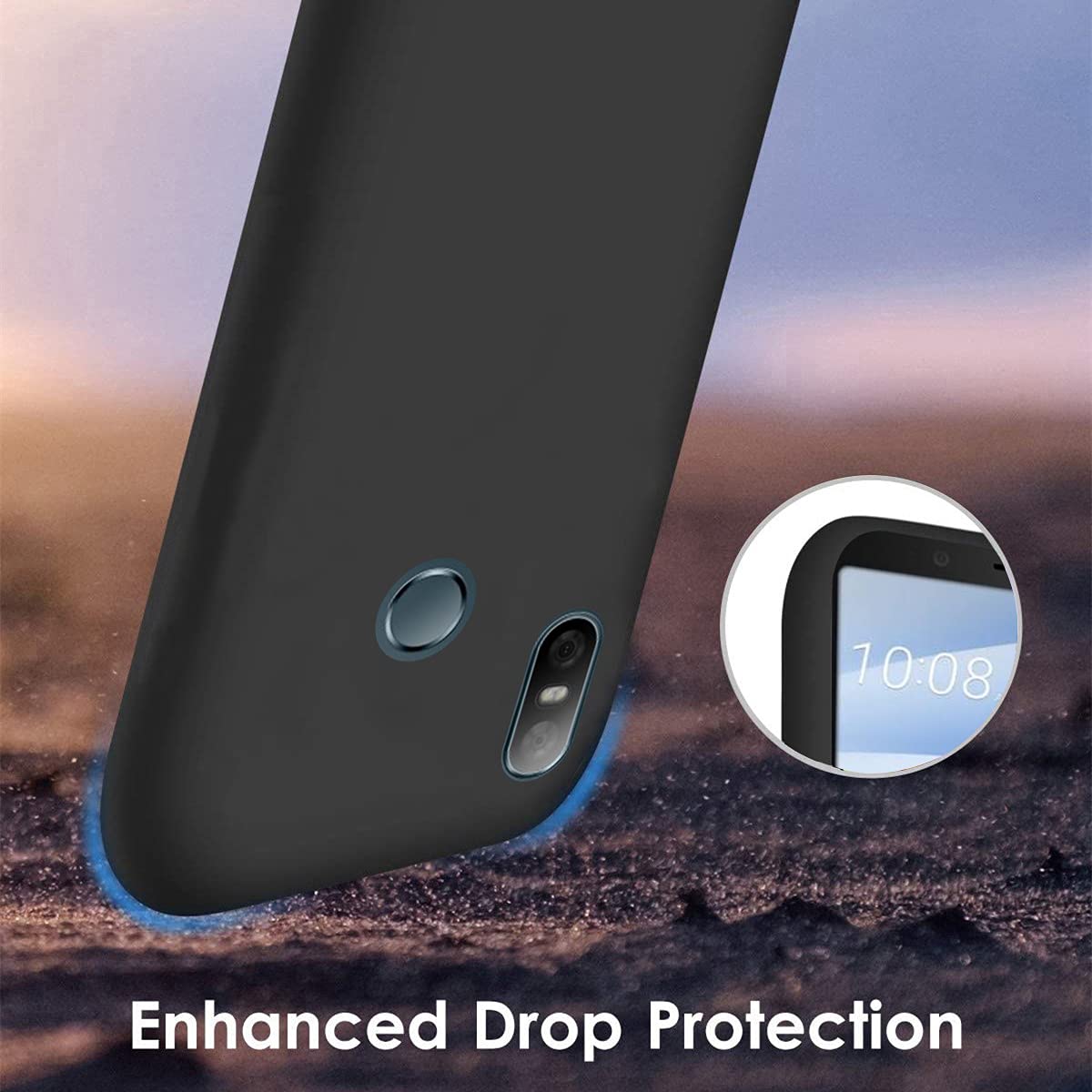 Customized Photo Case for HTC U12 Life - Personalized Picture Phone Cover, Shockproof Silicone Case with Soft Candy Design - Perfect Christmas/Birthday Gift (Black) | Great for Travel, Work & Everyday Protection