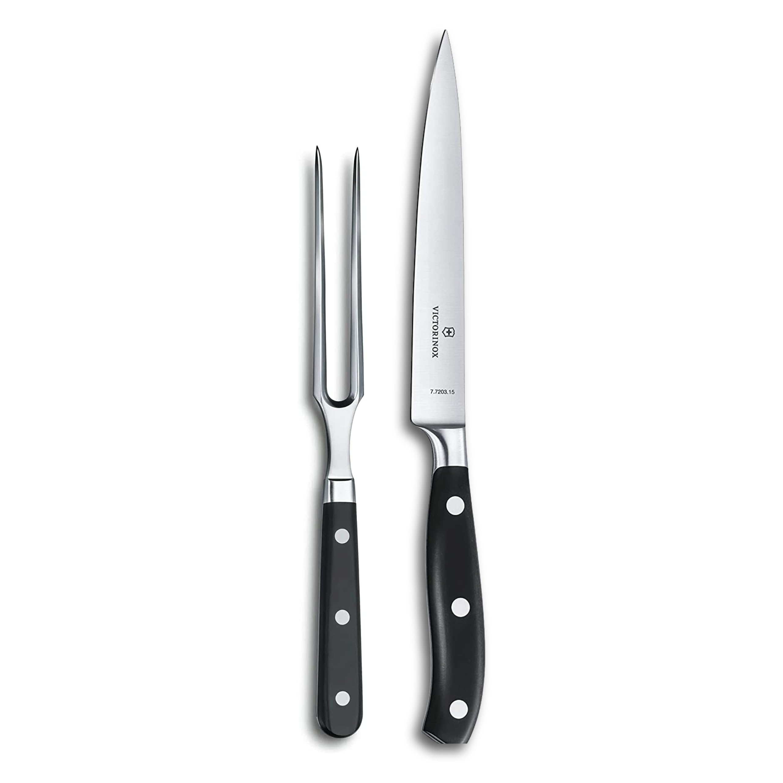 Victorinox Grand Maitre Carving Set - 2-Piece Premium Kitchen Knife Set with Chef Knife & Carving Fork - High-Quality Stainless Steel Kitchen Utensils for Slicing Meat, Roasts & Holiday Meals - Perfect for Home Chefs & Professional Cooking