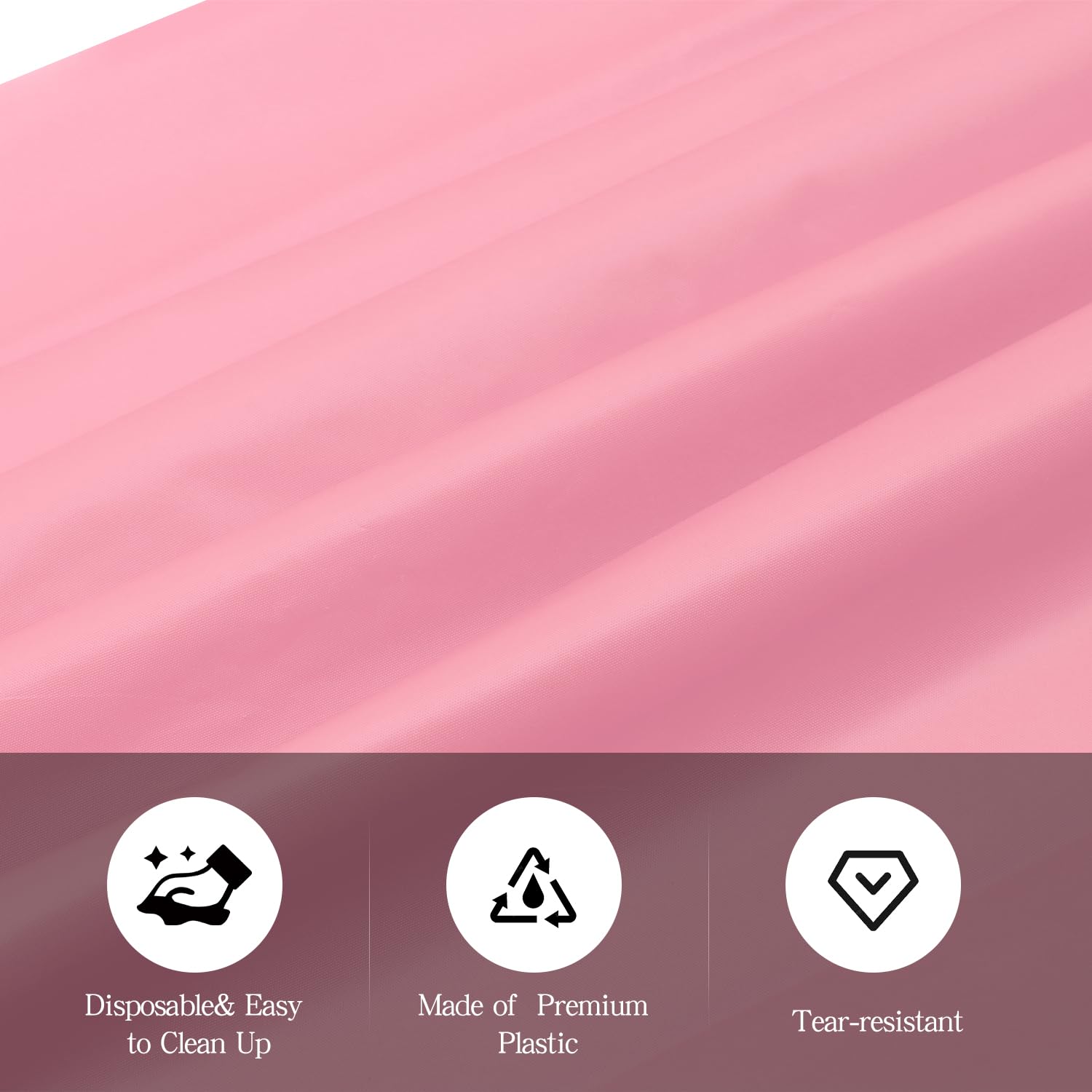 6-Pack Pink Disposable Plastic Tablecloth 54