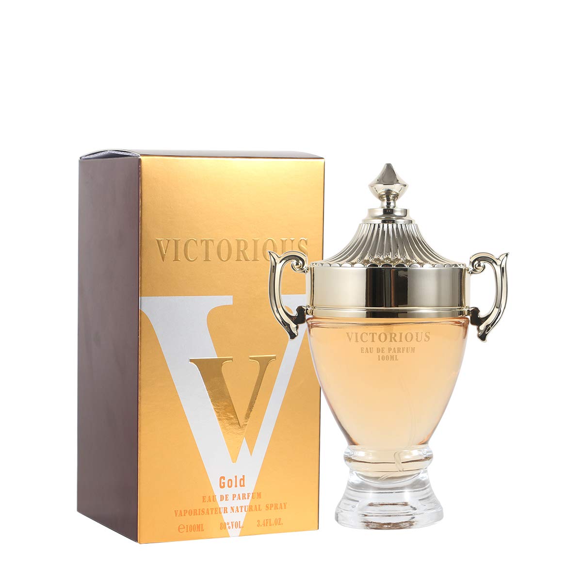 Victorious V Gold by Tiverton - Men's Cologne Eau de Parfum Spray 3.4 oz / 100ml - Long Lasting Fragrance for Date Night, Office & Special Occasions