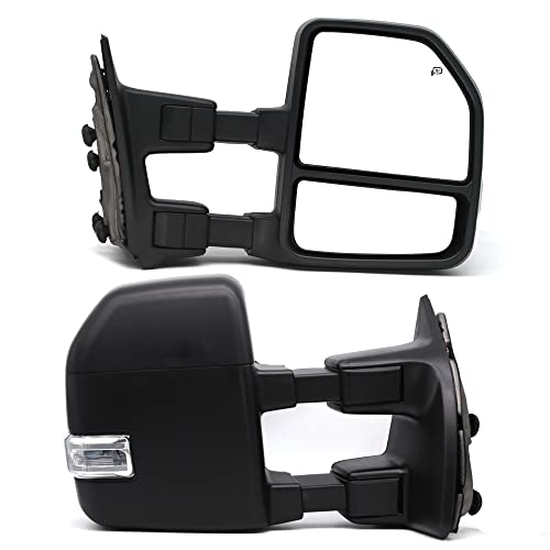 99-16 F250 350 450 Manual Towing Mirrors Black