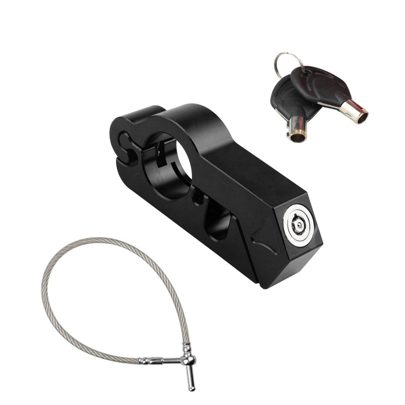 Heavy Duty Motorcycle Helmet Lock with 2 Keys - Anti-Theft Handlebar Grip for Bikes & ATVs - Secure Riding Gear