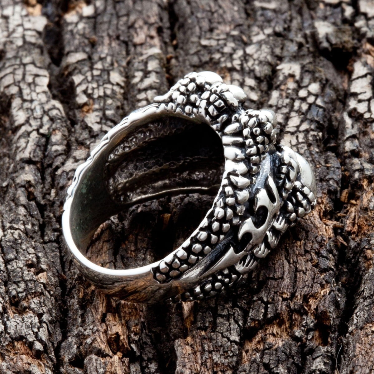 Black Onyx Flame Blade Sterling Silver Gothic Claw Ring for Men & Women - Dark Elegant Jewelry for Gothic, Punk, and Alternative Fashion Lovers