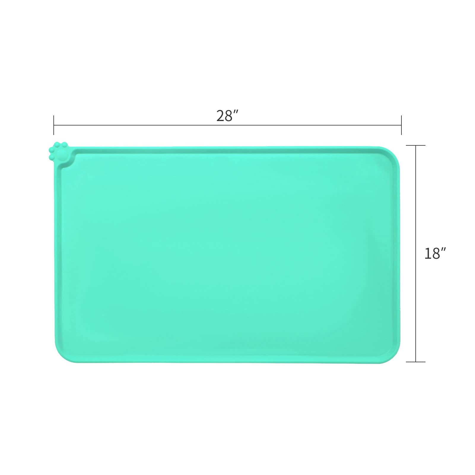 AUDWUD Non-Slip Silicone Pet Feeding Mat - Waterproof Dog Bowl Mat for Food & Water - Perfect for Messy Eaters, Puppy Training & Hard Floor Protection