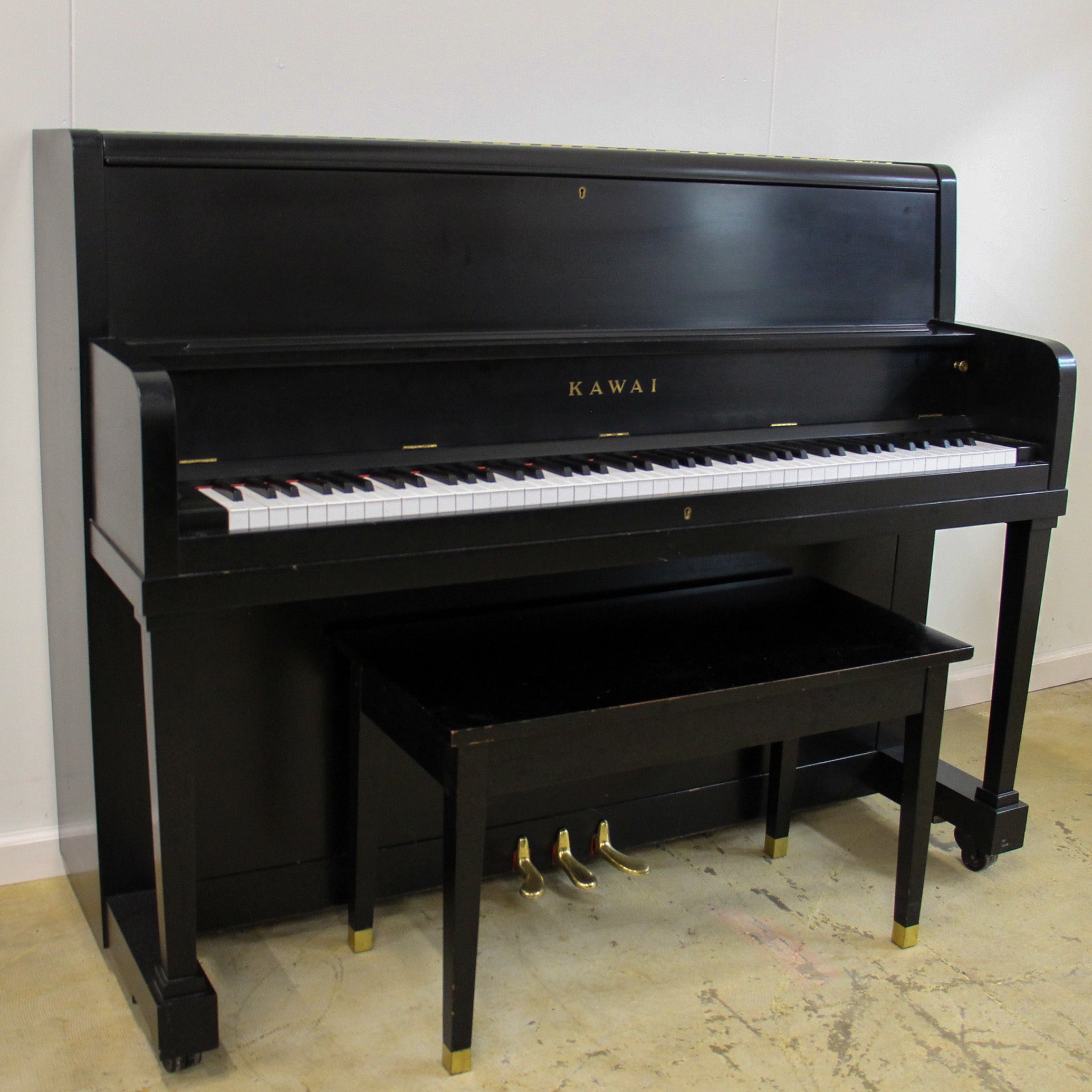 1971 Kawai Satin Ebony Studio Piano - Premium Upright Piano for Home, Studio & Professional Use | Classic Vintage Piano for Musicians & Collectors