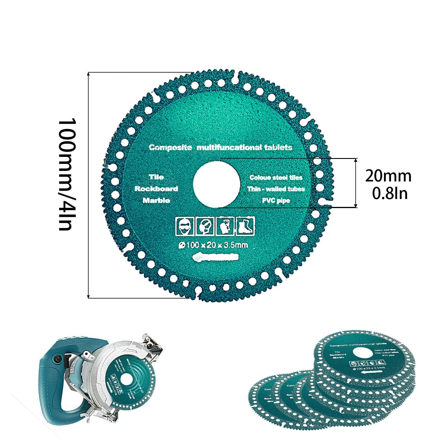 5 Pack 4 Inch Heavy Duty Grinding Discs - Angle Grinder Cutting Wheels for Metal, Ceramic Tile & Multi-Material Cutting | Durable Abrasive Discs for Smooth Grinding, Chamfering & DIY Projects