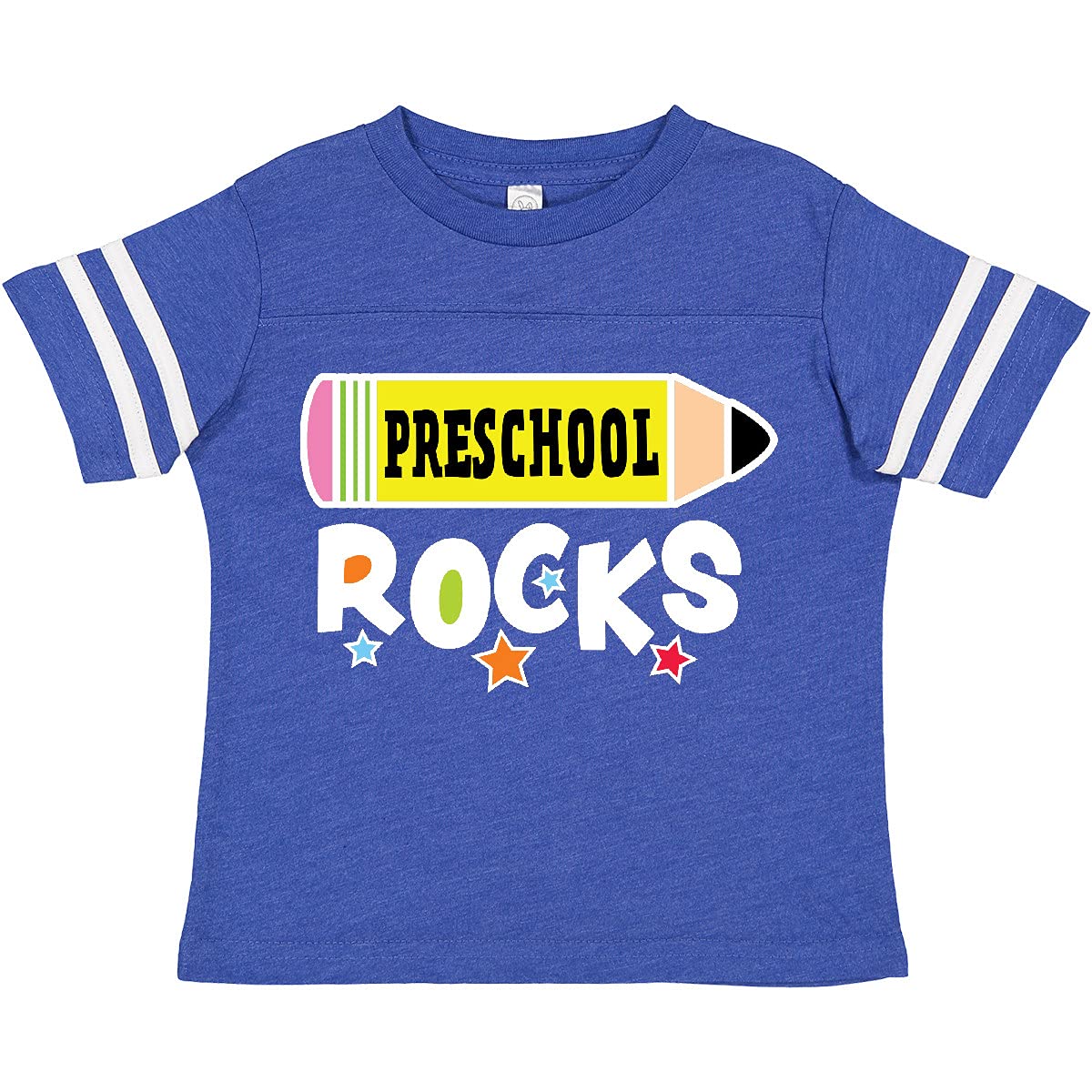 Preschool Rocks with Pencil and Stars Toddler T-Shirt - Cute Graphic Tee for Kids & Toddlers - Perfect for School, Playdates & Everyday Wear