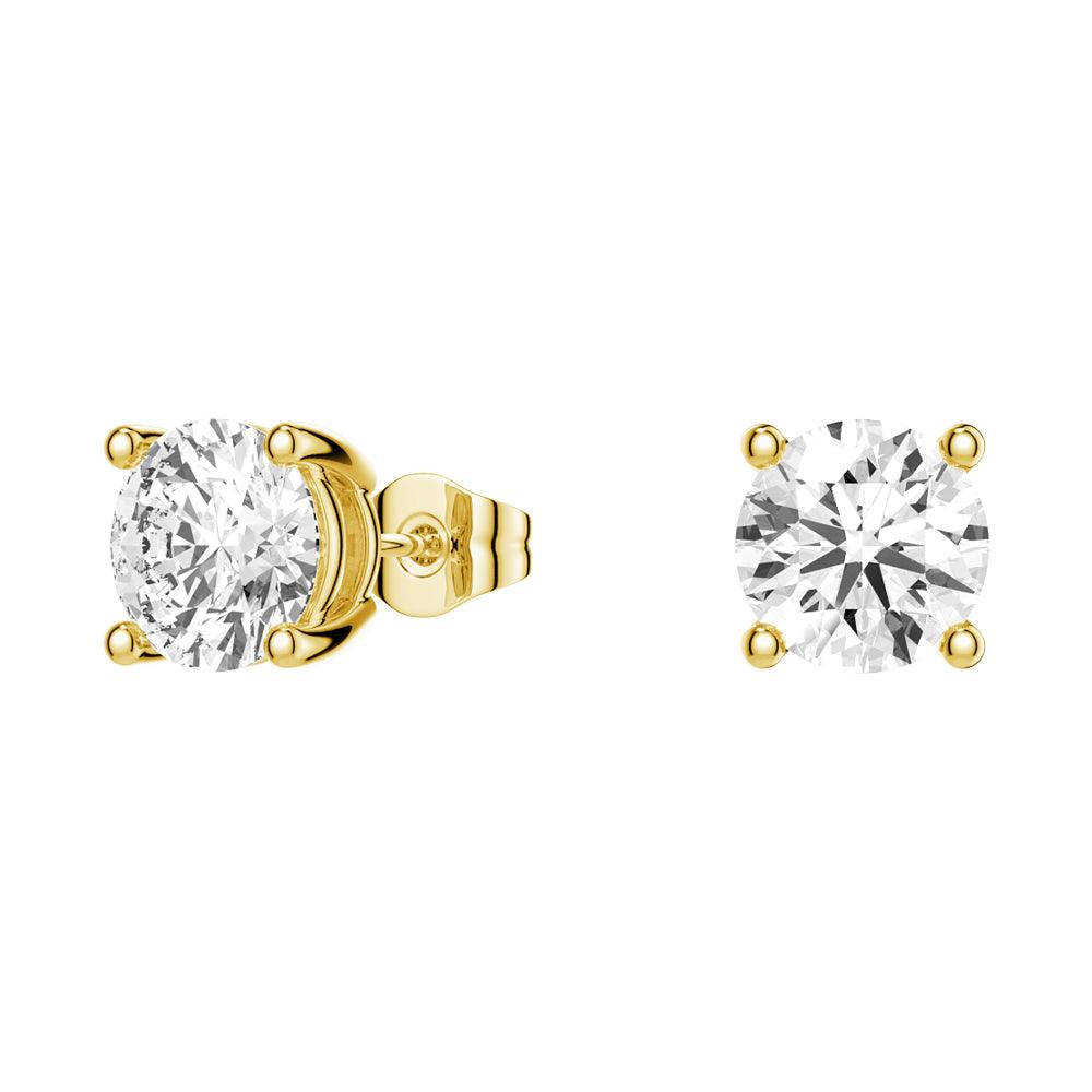2ctw Round Brilliant 4 Prong Solitaire Stud Earrings for Women - 14K White Gold Diamond Stud Earrings - Perfect for Everyday Wear, Weddings & Special Occasions