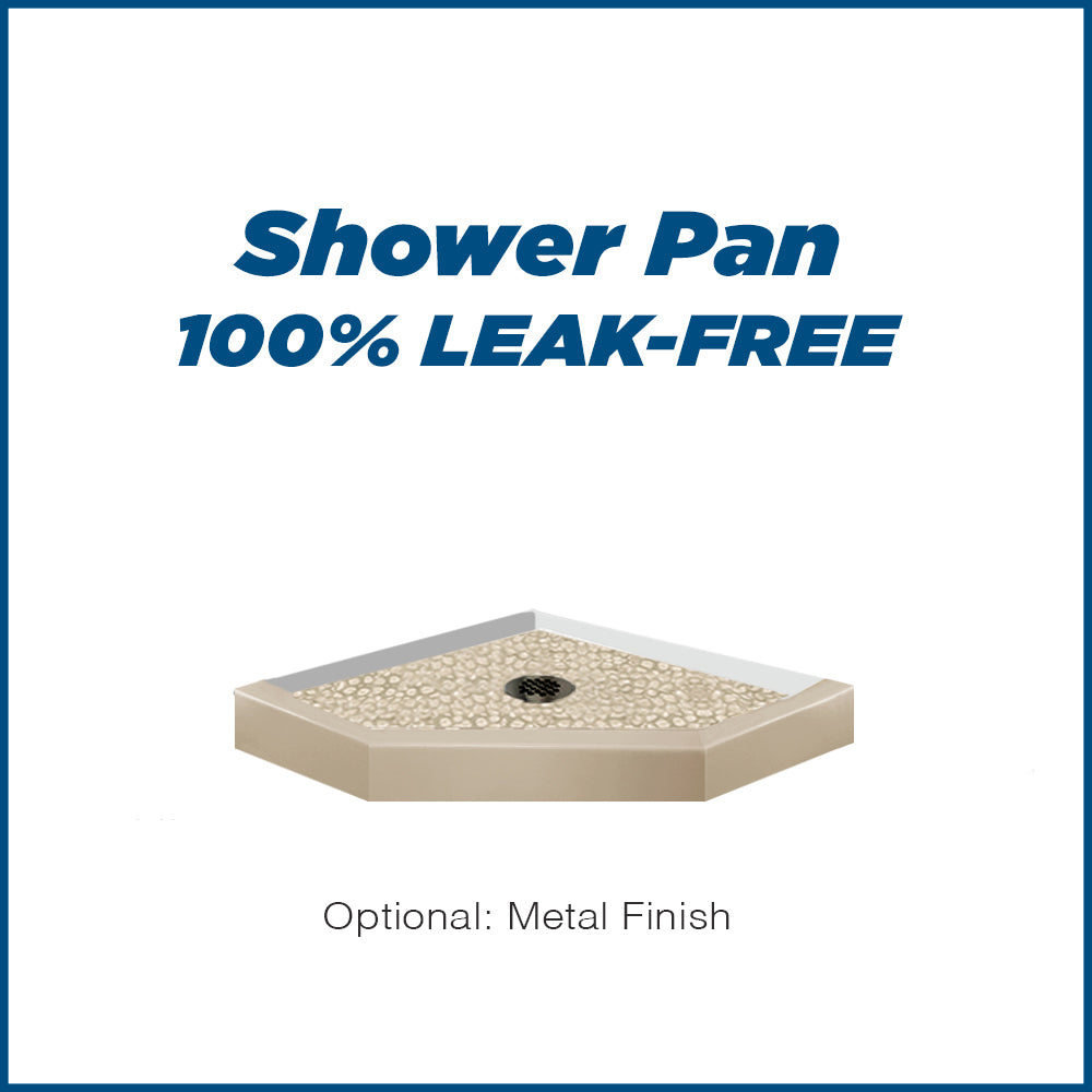 Neo Angle Desert Sand Sistine Stone & Pebble Stone Shower Accent Kit | DIY Shower Remodel for Bathroom Upgrade | Perfect for Modern Home Spa & Luxury Bathroom Renovation
