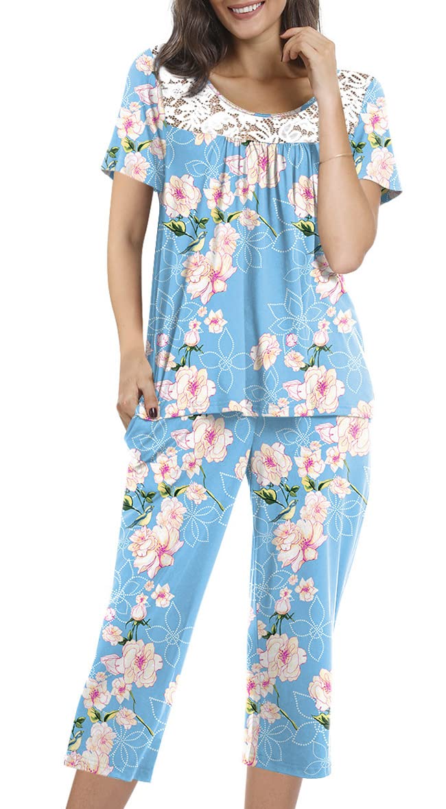 POPYOUNG 2-Piece Women's Pajama Set - Soft Sleepwear & Lounge Pajamas with Pockets - Cozy for Sleep, Relaxing at Home, and Travel