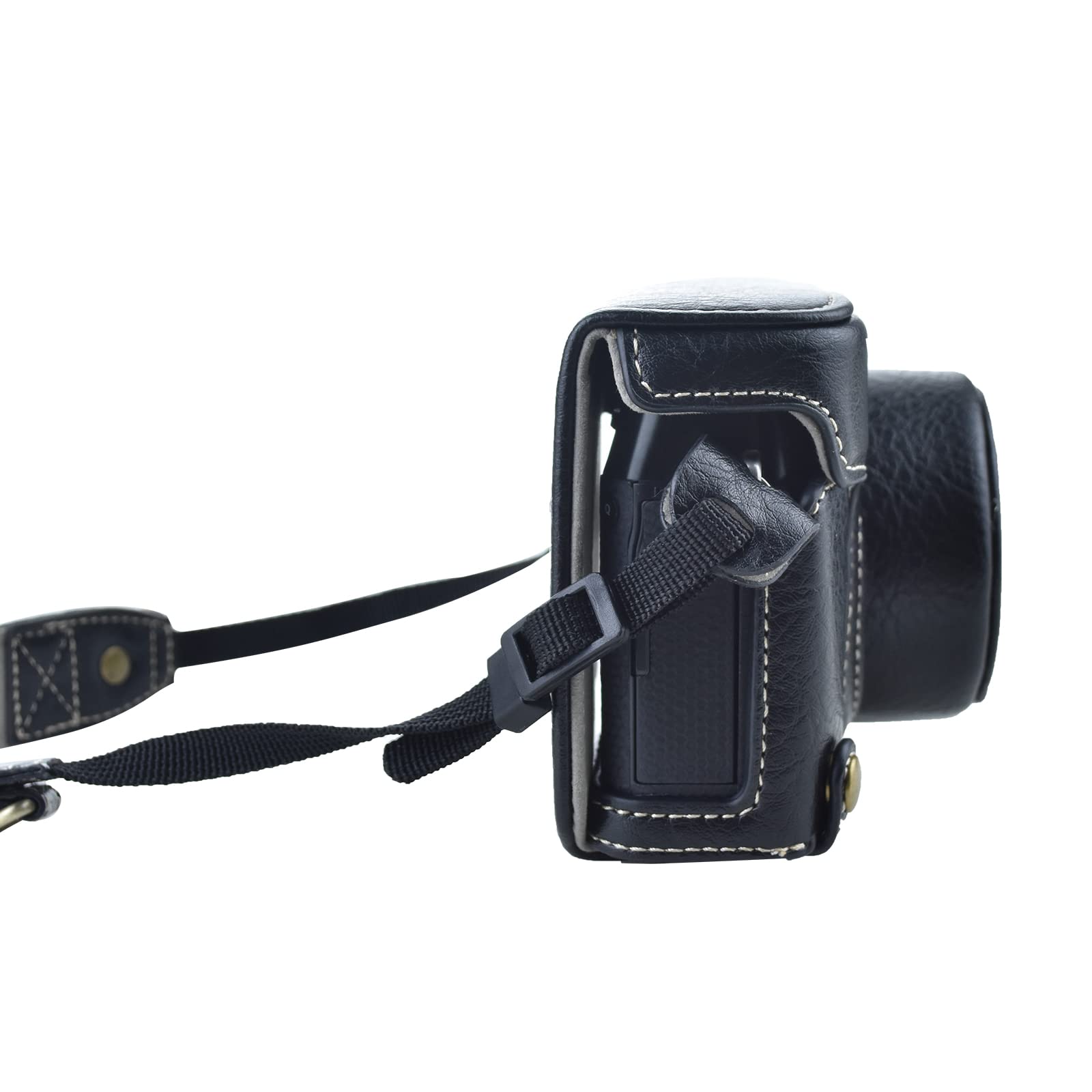 **Rieibi X100V Camera Case - Genuine Leather Protective Cover for Fujifilm X100V Digital Camera - Vintage Style with Adjustable Strap & Enhanced Grip - Perfect for Travel, Street Photography & Everyday Use - Black**