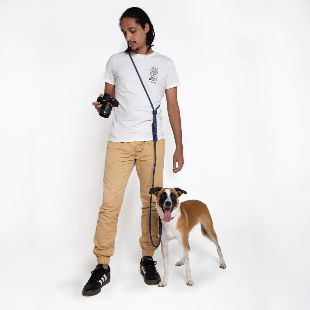 Hands Free Dog Leash - Deep Blue Adjustable Waist Belt for Walking & Running - Zee.Dog Premium Pet Accessories (Perfect for Jogging, Hiking & Outdoor Adventures)