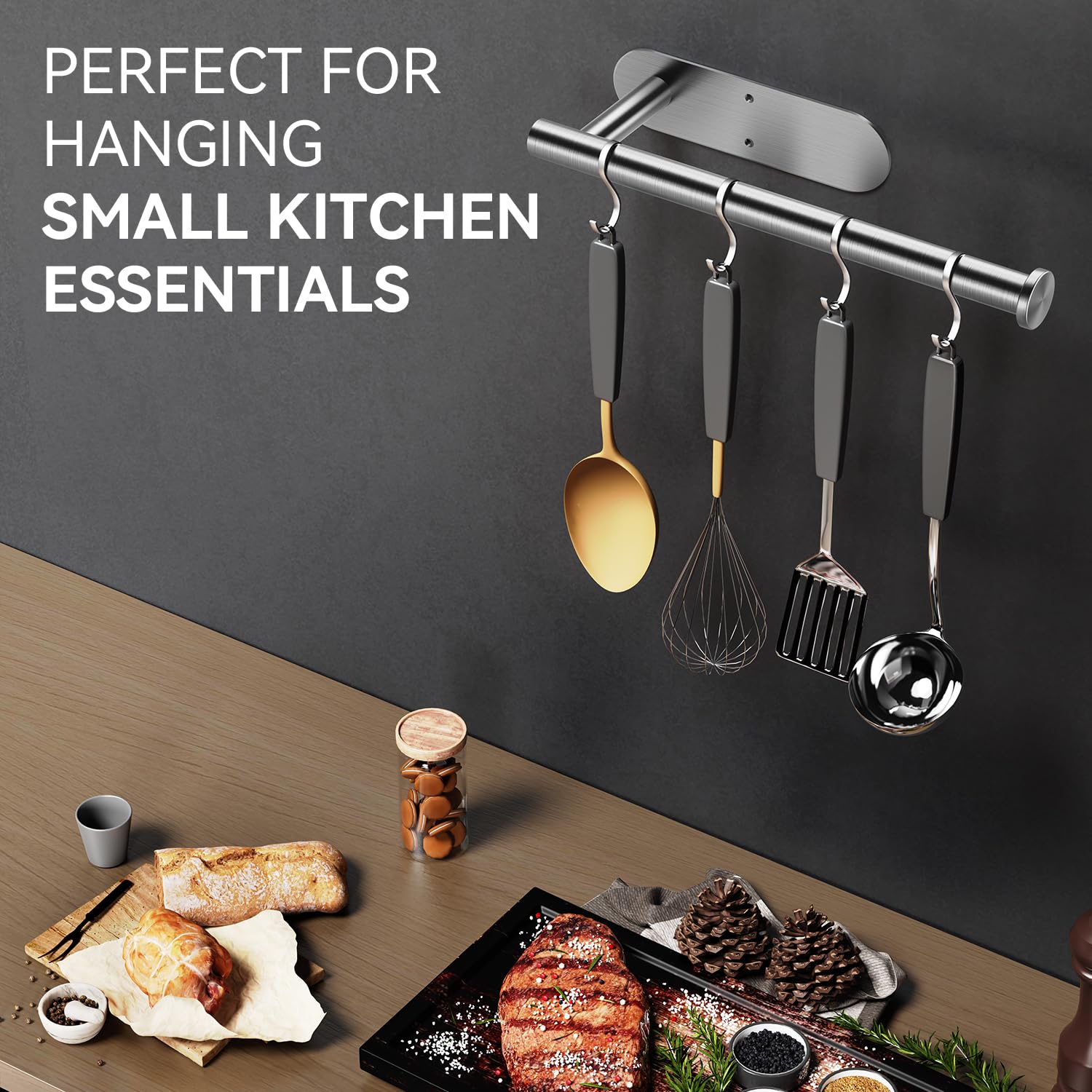 Under Cabinet Paper Towel Holder - Self Adhesive & Screw Mount Stainless Steel Roll Rack for Kitchen, Bathroom, RV - Rustproof & Durable (Silver) - Perfect for Compact Spaces & Easy Access to Paper Towels