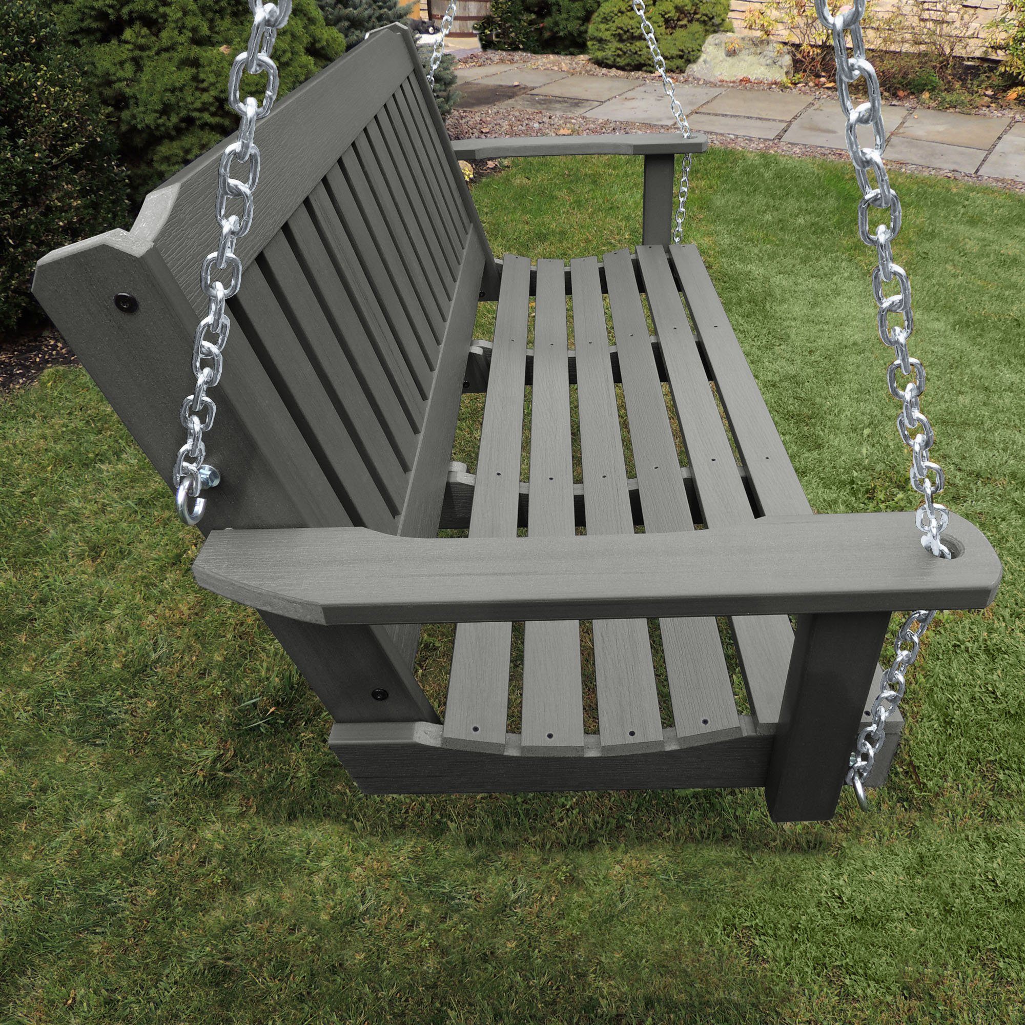 5ft Lehigh Porch Swing - Heavy Duty Outdoor Hanging Bench for Garden, Patio, Deck - Perfect for Relaxing & Lounging in Backyard, Front Porch or Balcony