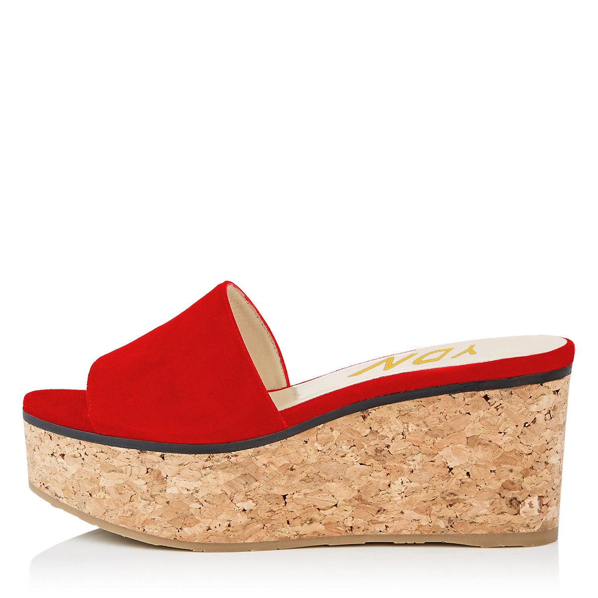 YDN Women's Comfortable Peep Toe Platform Sandals - Slip On Cork Wedge High Heel Mules for Beach, Casual Outfits & Summer Walking