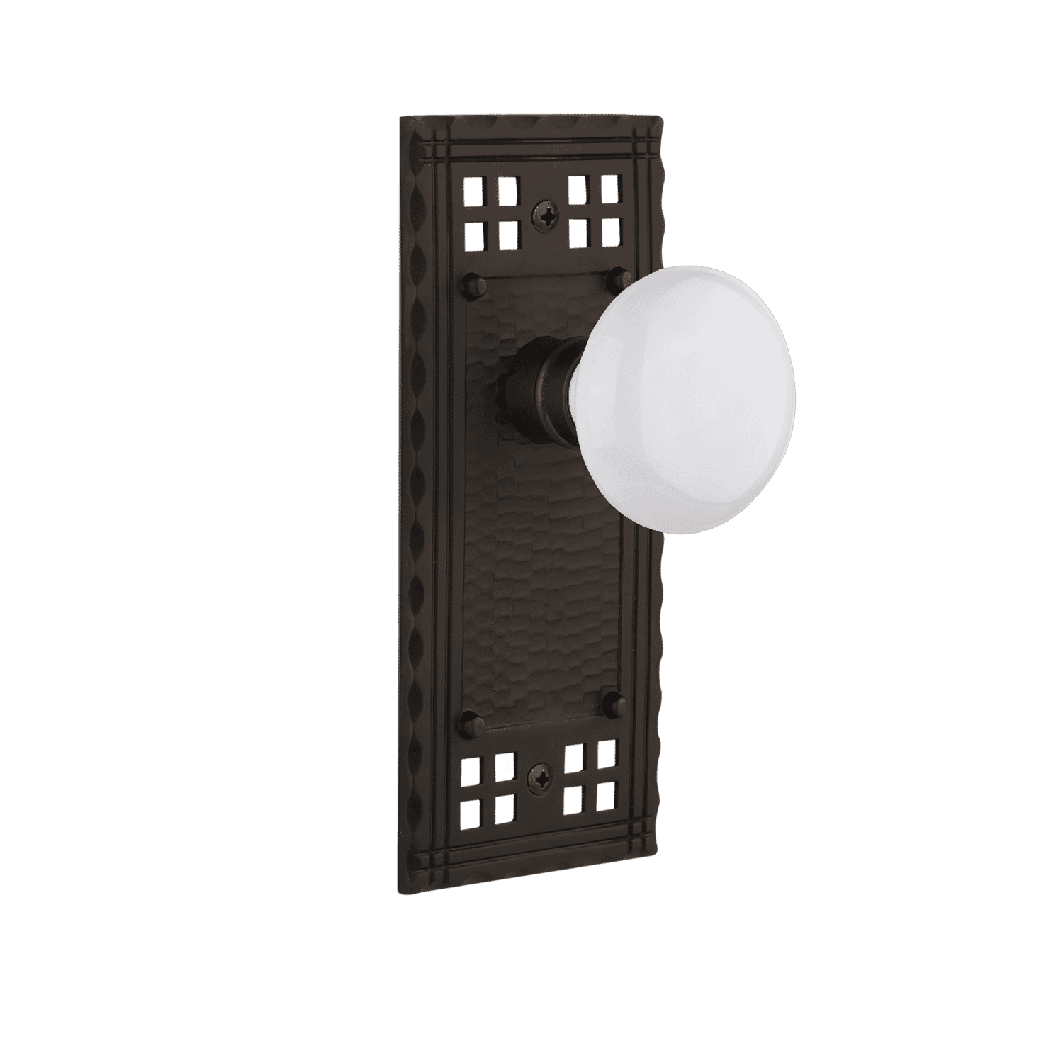 Craftsman Oil Rubbed Bronze Cabinet Pull with White Porcelain Knob - Long Handle for Kitchen Cabinets, Dressers & Furniture Hardware