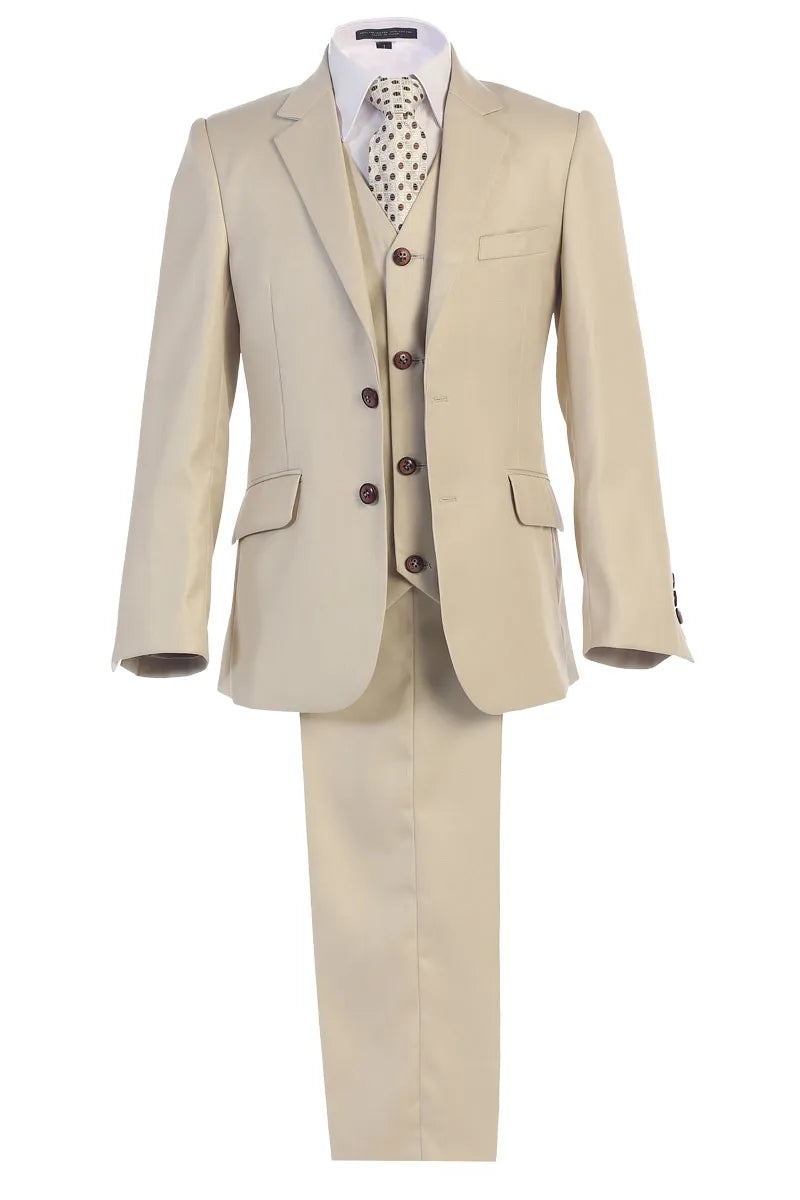 Classic Men's Khaki Suit (BJ4005) - Formal Business Attire for Weddings, Office & Special Occasions