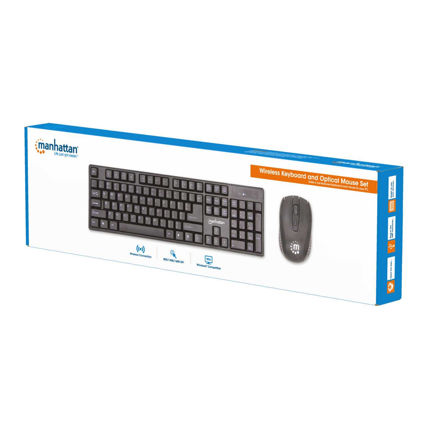Wireless Keyboard and Mouse Combo - 2.4GHz Ergonomic Optical USB Set for PC, Laptop, Mac - Perfect for Home, Office, and Gaming Use