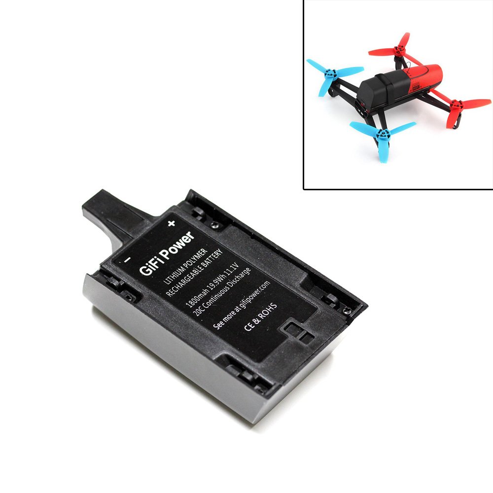 Maximalpower (2-Pack) 1800mAh 11.1V 20C LiPo Replacement Battery for Parrot Bebop Drone 3.0 Quadcopter - High Performance Upgrade for Extended Flight Time | Perfect for Aerial Photography & Drone Racing