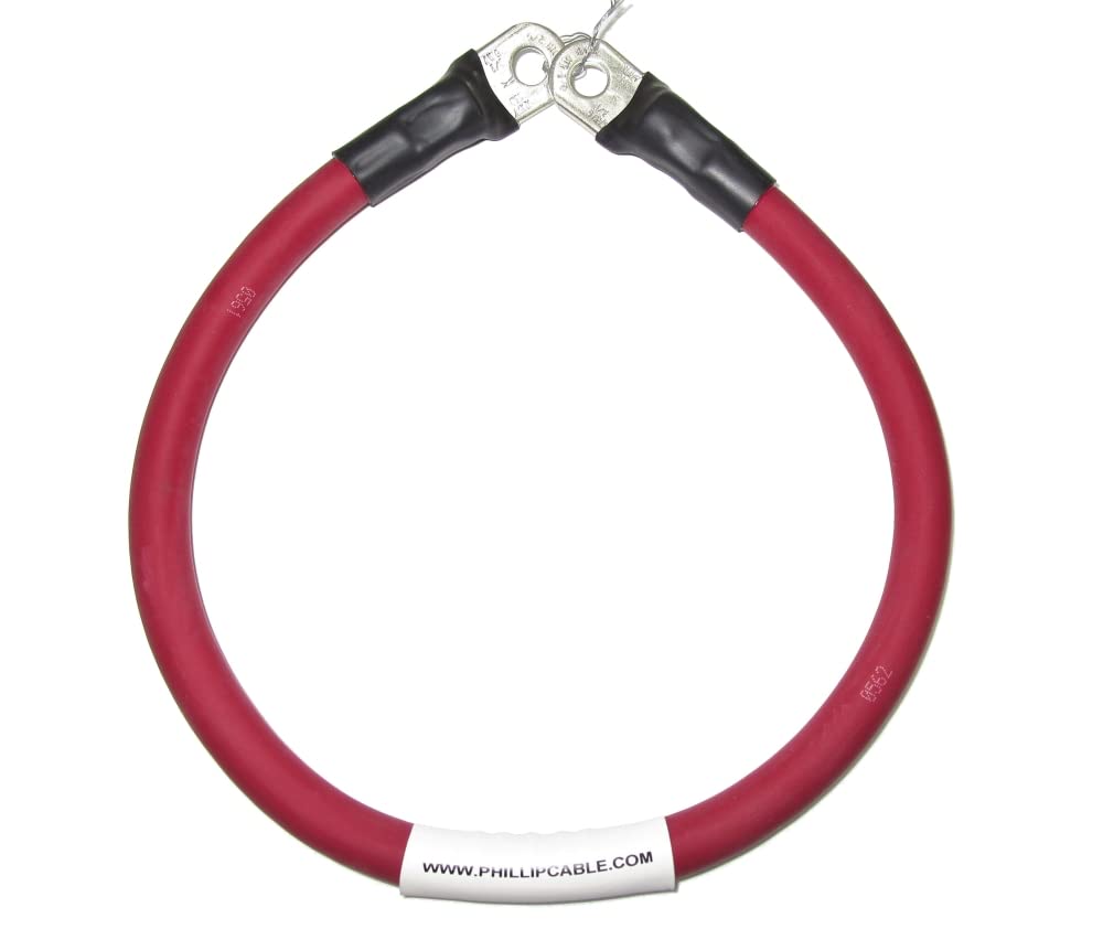 Premium 2/0 AWG Pure Copper Battery Cable Set - Red & Black (5/16