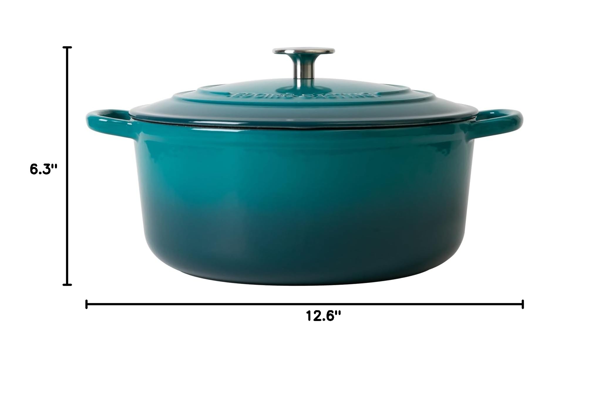 Enameled Cast Iron Dutch Oven with Lid - 3.5 Quart for Bread Baking, Roasting & Braising | Perfect for Sourdough, Stews & Oven-to-Table Serving | Dark Cyan