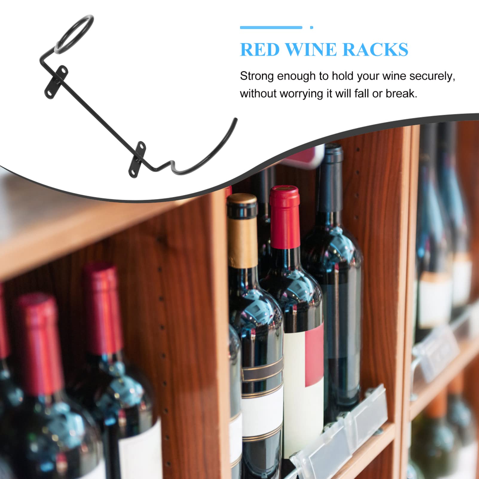 iplusmile 6-Piece Wall Mounted Wine Rack Set - Metal Wine Bottle Display Holder & Organizer for Red Wine Storage - Perfect for Kitchen, Bar, Restaurant, and Home Decor