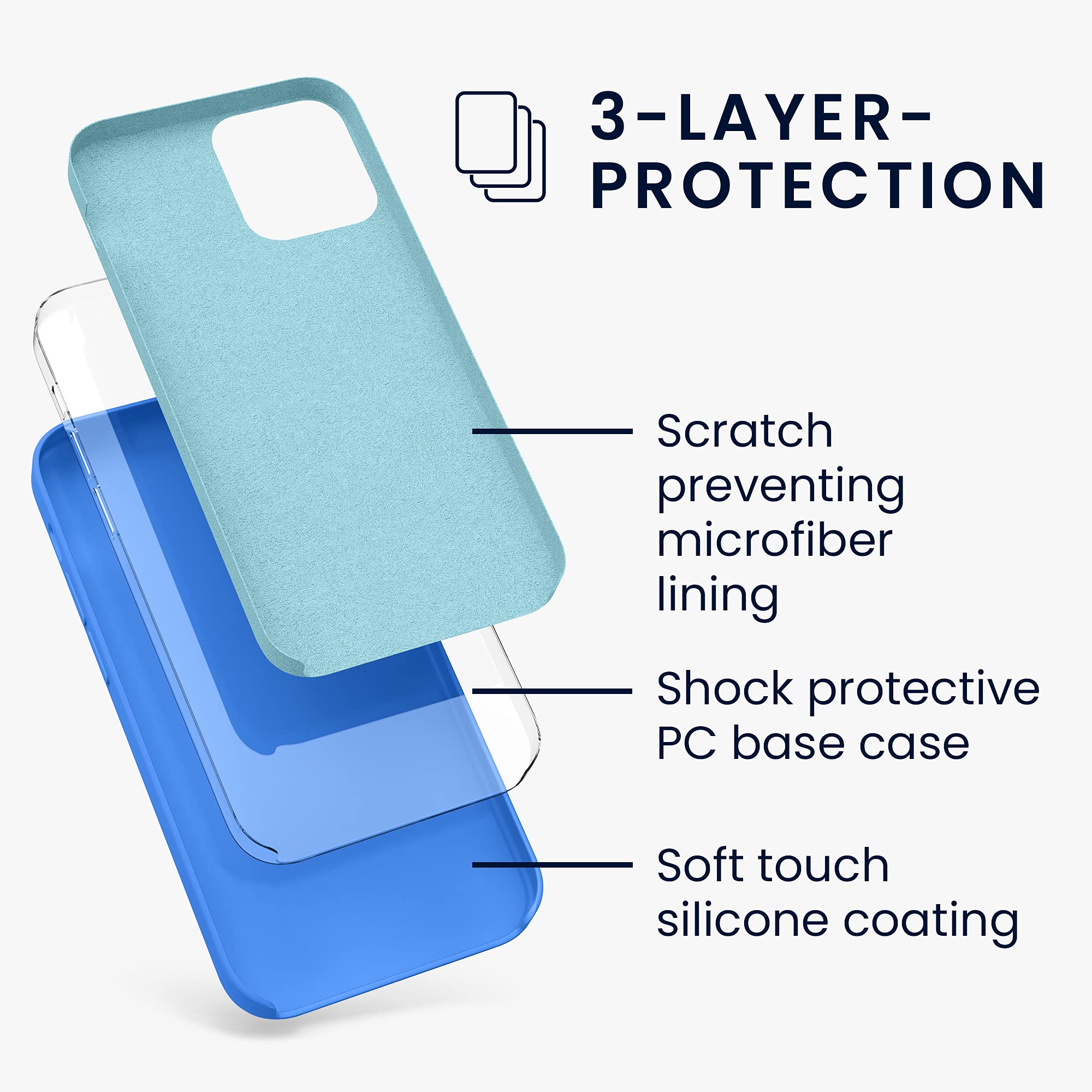 kwmobile Premium TPU Silicone Case for Apple iPhone 12 Pro Max - Soft Protective Phone Cover in Sea Breeze Color - Slim Fit Shockproof Case for Everyday Use, Work & Travel