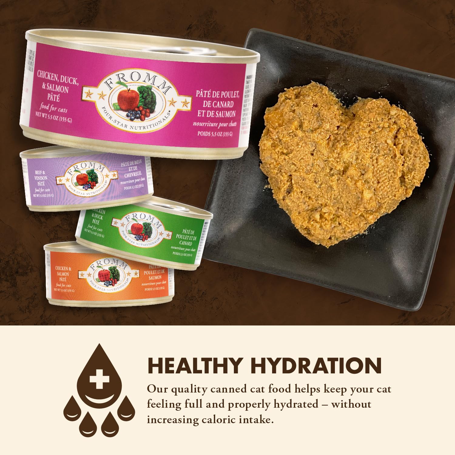 Fromm Four-Star Nutritionals Chicken, Duck & Salmon Pate Wet Cat Food - Grain-Free Premium Canned Cat Food - High Protein Chicken Recipe (12 Pack, 5.5oz Cans) - Perfect for Adult Cats & Kittens at Mealtime