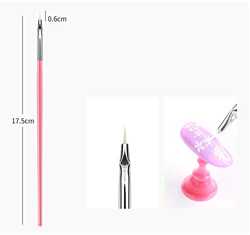 Trexee 15 Pcs Professional Nail Art Brush Set - UV Gel & Acrylic Nail Design Tools with White Polish Brushes for Salon & Home Manicure | Perfect for Nail Artists & DIY Enthusiasts