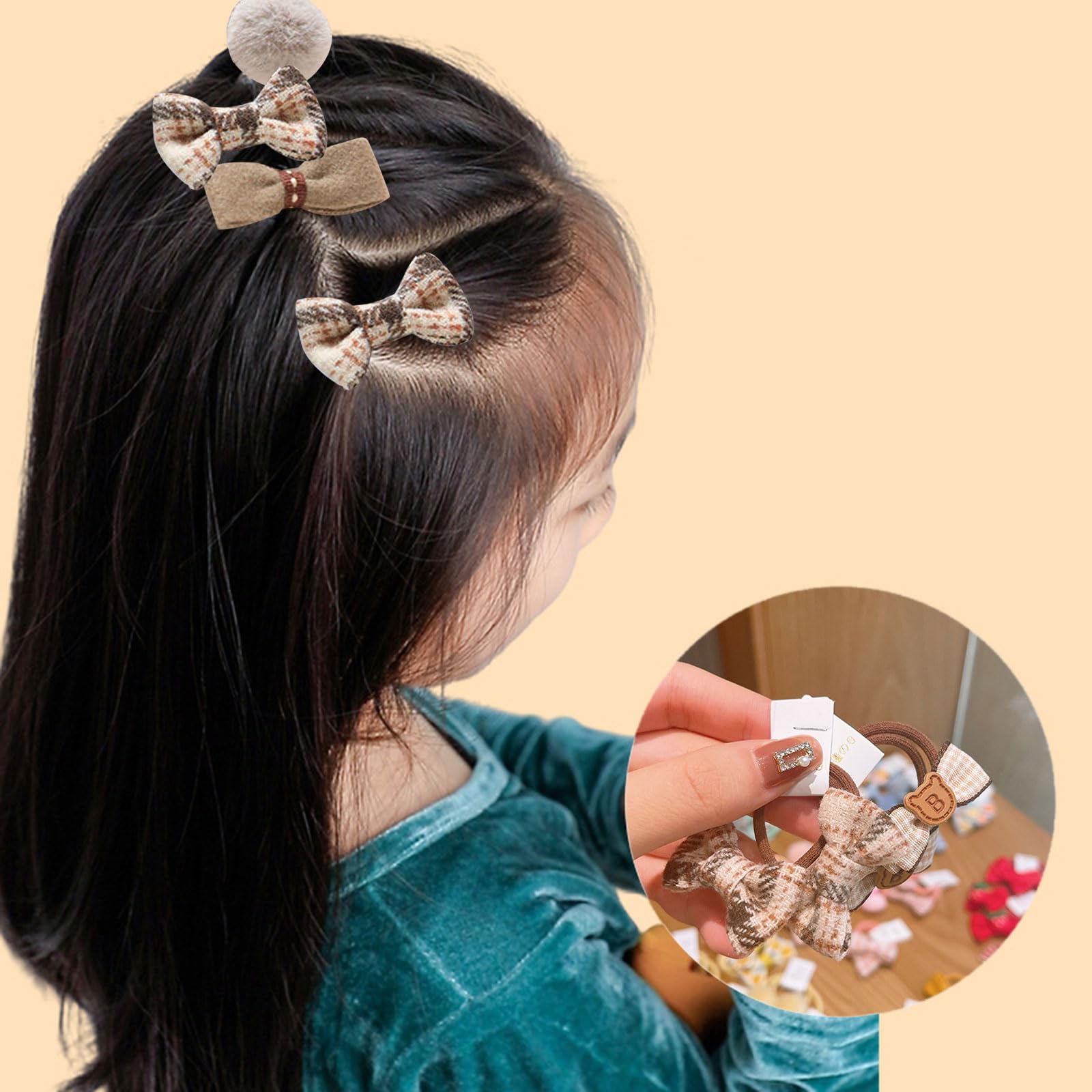 Muloo 10-Pack Soft Elastic Hair Ties for Toddler Girls - Cute Brown Ponytail Holders & Hair Bands for Baby & Kids - Perfect for School, Playtime & Everyday Styling