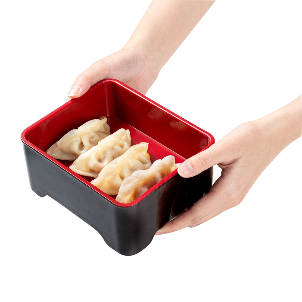 Premium Japanese Style Unagi Bento Box - Black & Red Lacquer Design (6.5