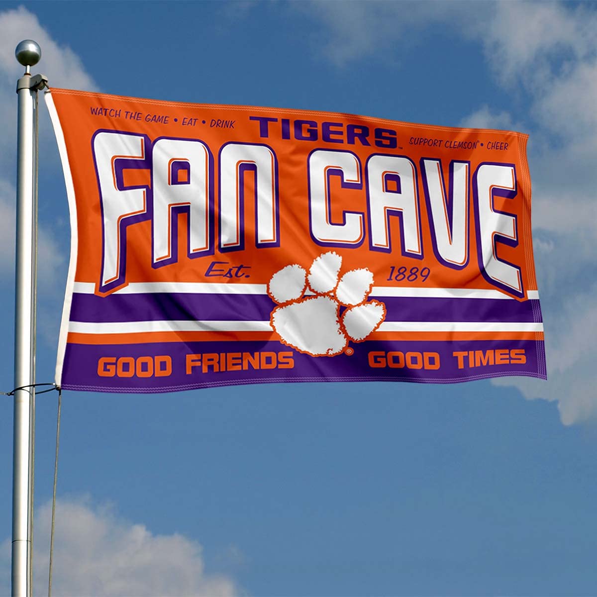 Clemson Tigers Fan Man Cave Banner Flag - Premium College Football Decor for Game Day, Tailgating & Home Office - Show Your Team Spirit