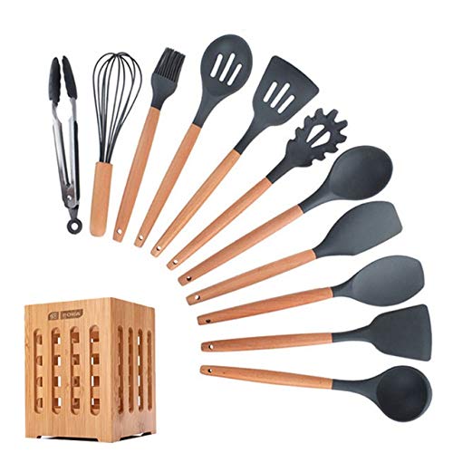 11/12/13Pcs Red Silicone Kitchen Utensils Set - Nonstick Cooking & Baking Tools with Spoon & Spatula - Perfect for Everyday Cooking, Baking, and Grilling