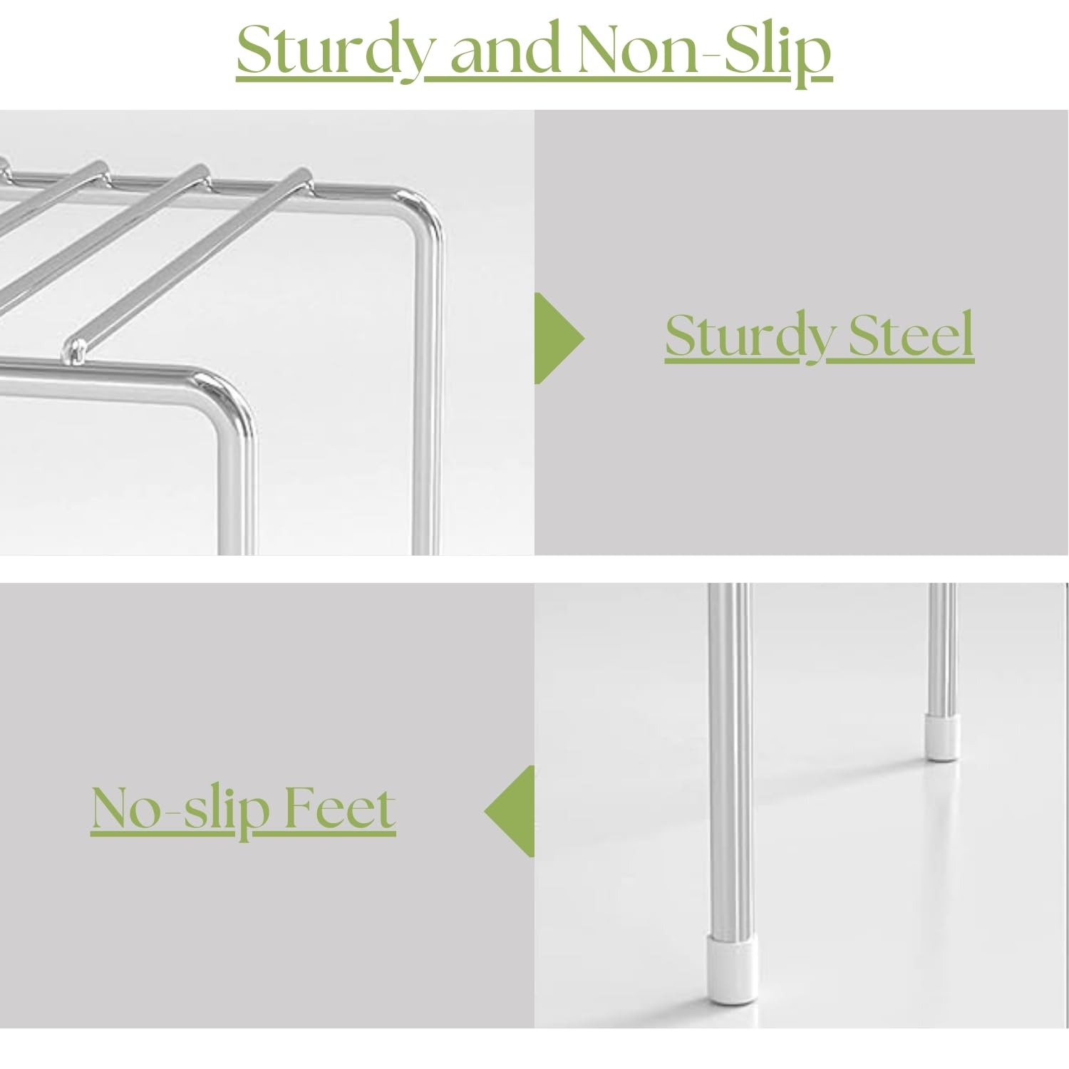 Stainless Steel Dish Rack & Storage Shelf for Kitchen - Floor Standing or Tabletop Plate Stand, Utensil Organizer (Chrome-Silver, Step Design) - Perfect for Small Kitchens, Dish Drying, and Countertop Organization