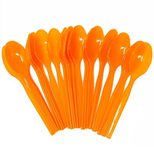 Orange Plastic Spoons (24 Pack)