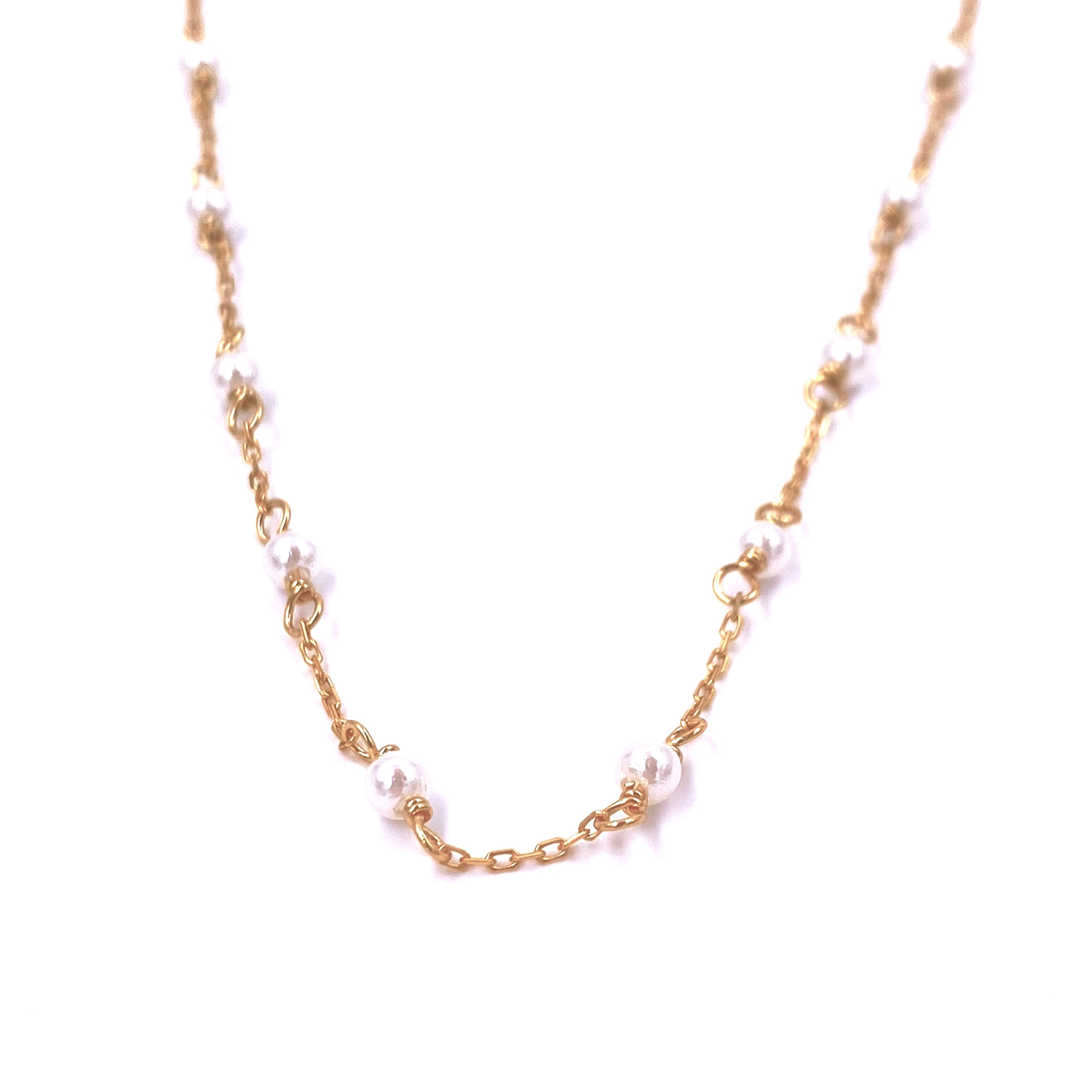 Ashley Gold Sterling Silver Pearl By The Yard Necklace - Elegant Layered Jewelry for Women, Perfect for Weddings, Parties & Everyday Wear