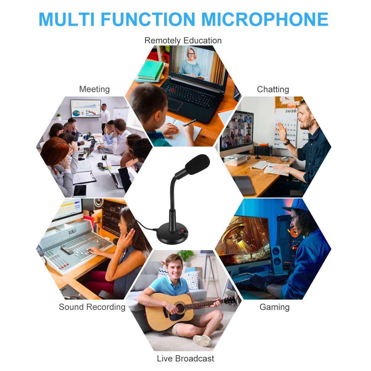 Professional USB Microphone for Computer - LarmTek Business Conference Mic with Mute Button & LED Indicator, Plug & Play for PC, MacBook - Ideal for Video Calls, Online Classes, Podcasting & Streaming