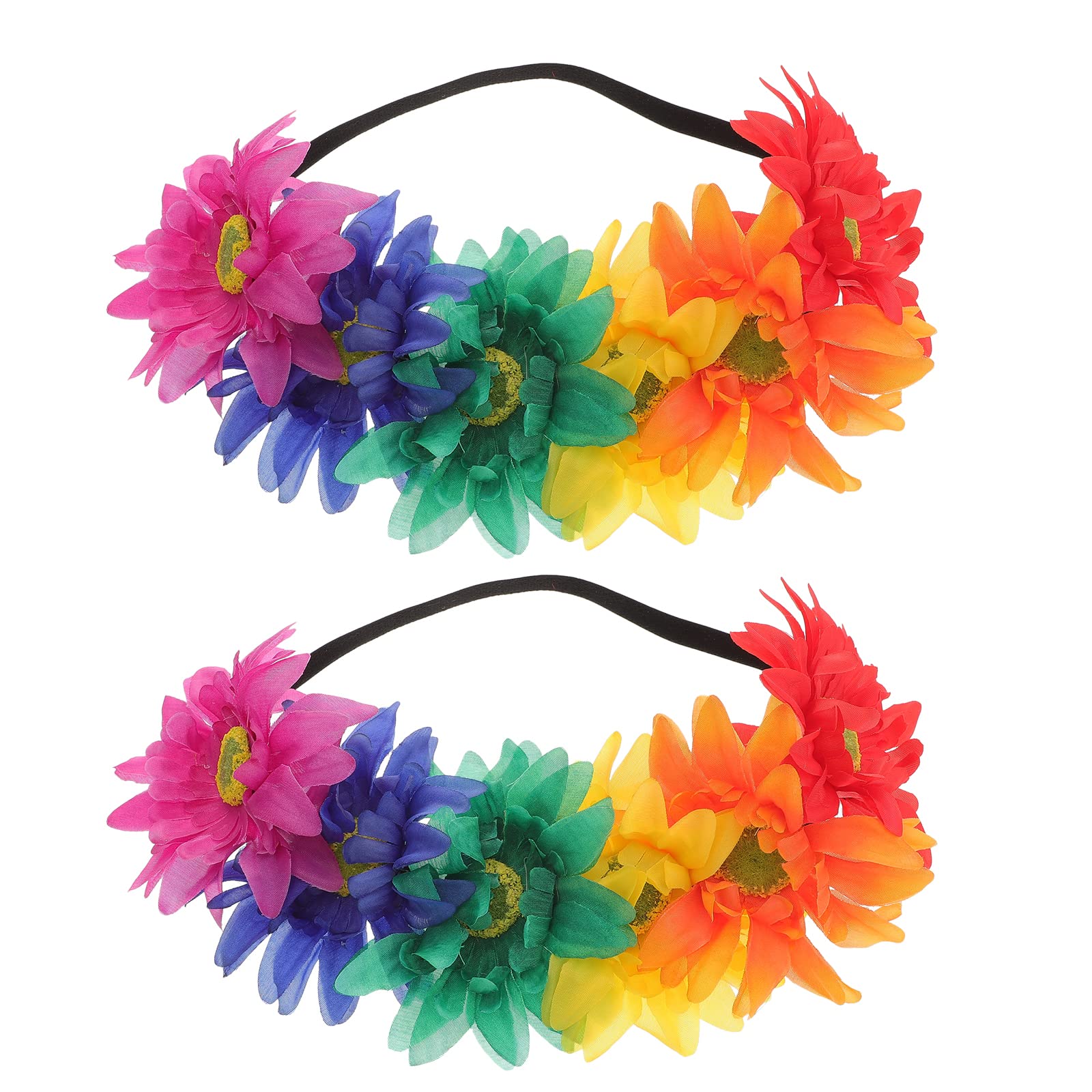 TENDYCOCO 2-Pack Bohemian Sunflower Headbands for Women & Girls - Floral Hair Crown Accessories for Festivals, Weddings, Photo Shoots & Summer Outfits