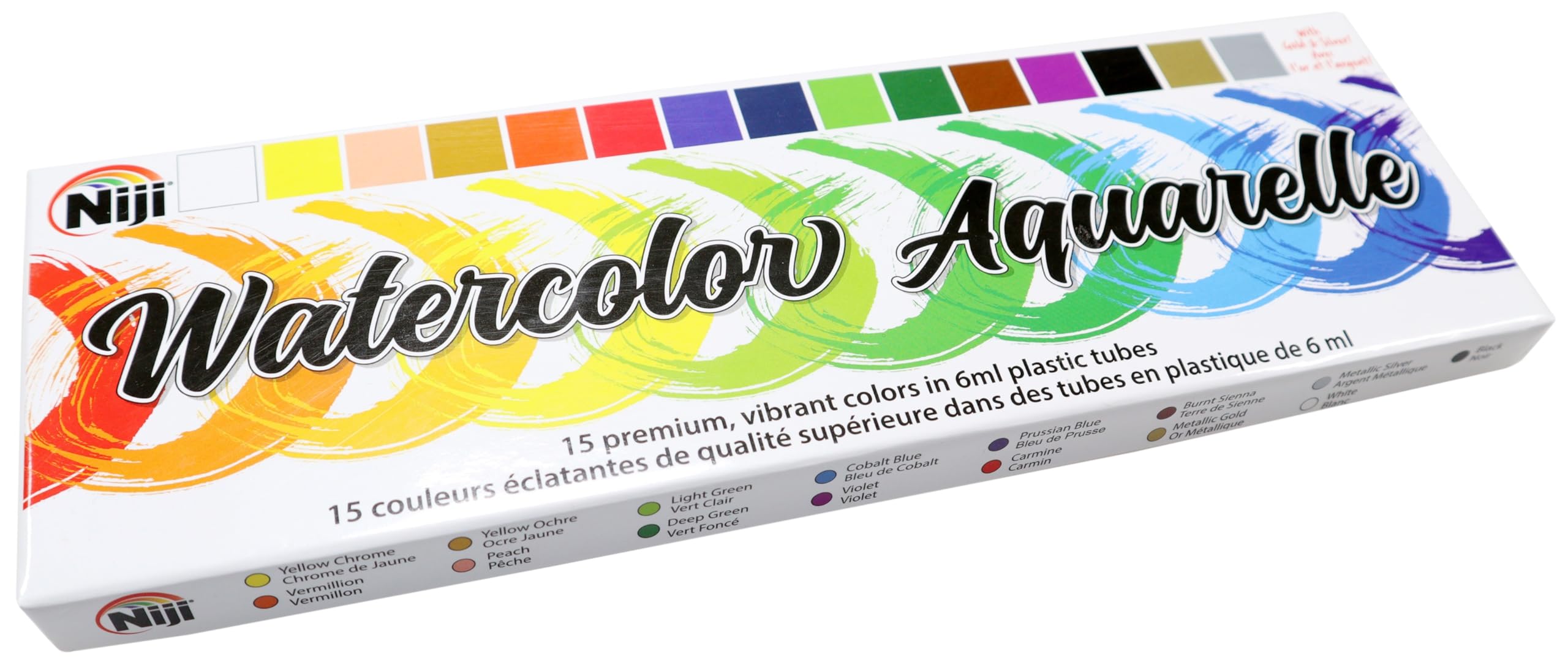 Yasutomo Niji Aquarelle Watercolor Set - 15 Vibrant Colors for Artists & Beginners | Perfect for Watercolor Painting, Sketching & DIY Art Projects