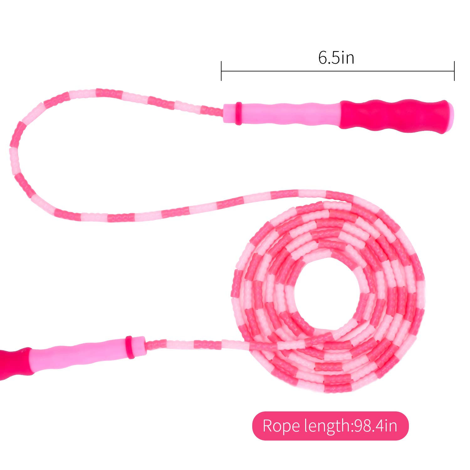 4-Pack Adjustable Beaded Jump Rope for Kids & Adults - Tangle-Free Plastic Skipping Rope for Fitness, Workout & Sports Training - Ideal for Home Gym, School PE Class & Outdoor Exercise