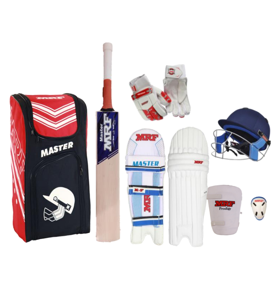 MRF Master Kashmir Willow Junior/Youth Full Cricket Kit Set - Perfect for Young Cricket Enthusiasts | Practice & Match Play