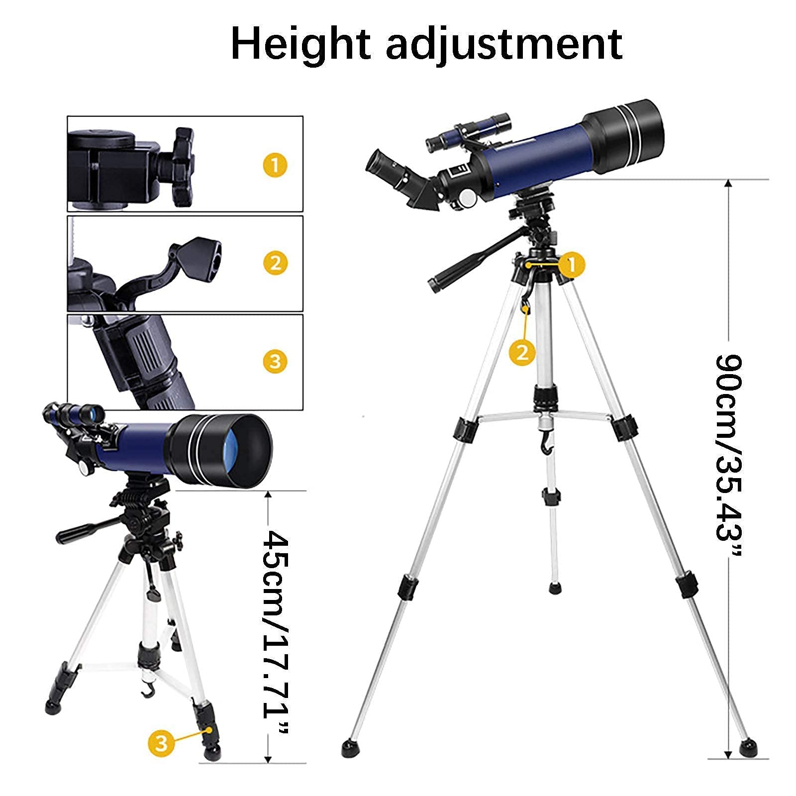 LICHWEST 400/70mm Astronomical Telescope with Tripod & Viewfinder - Perfect for Beginners, Kids & Adults - Moon Observation, Stargazing & Astronomy Learning - Great Gift for Space Enthusiasts
