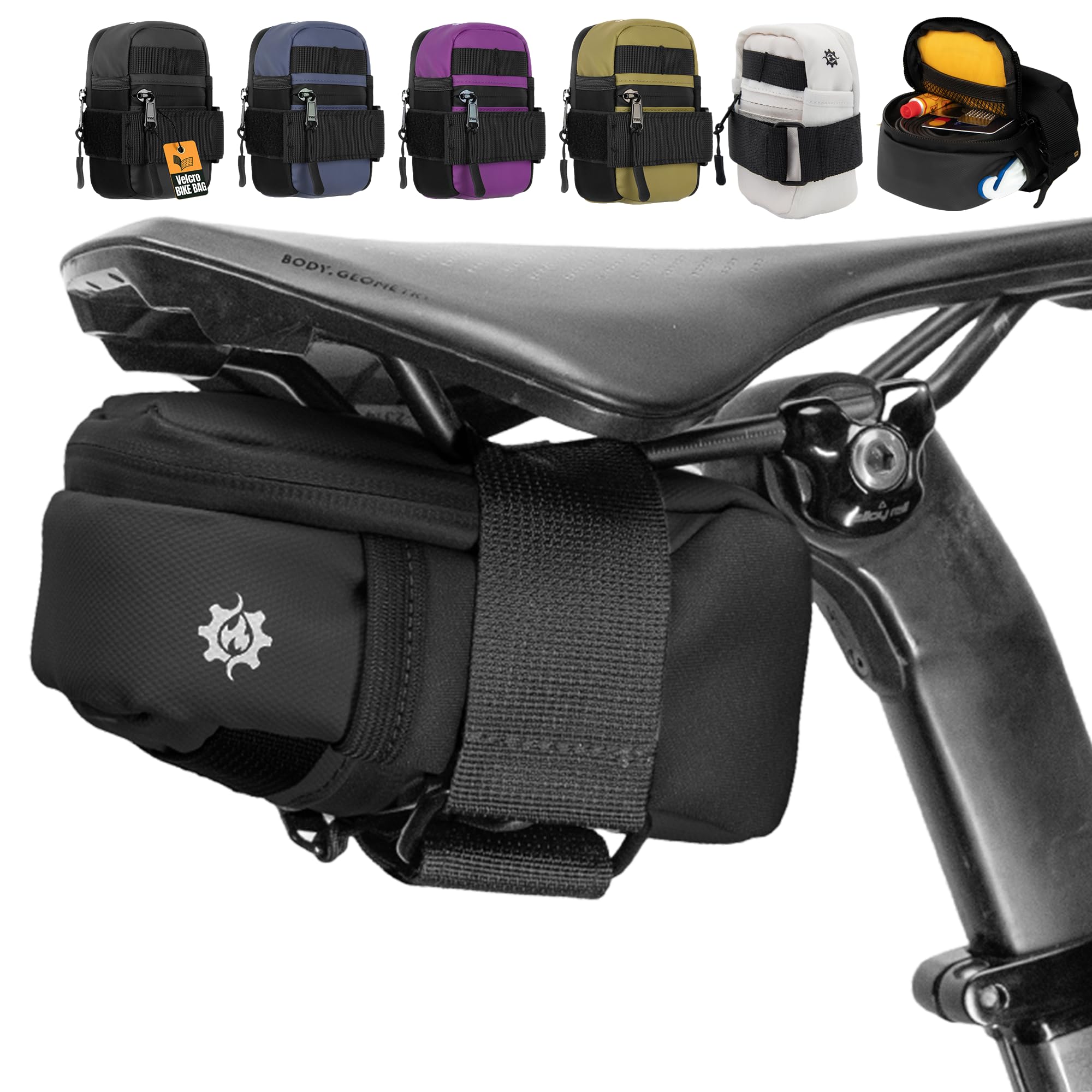 Lumiere & Co. Waterproof Bike Saddle Bag - Lightweight Under Seat Storage for Road & Mountain Bikes - Perfect for Tools, Phone & Essentials - Cycling Accessories for Commuting & Outdoor Adventures