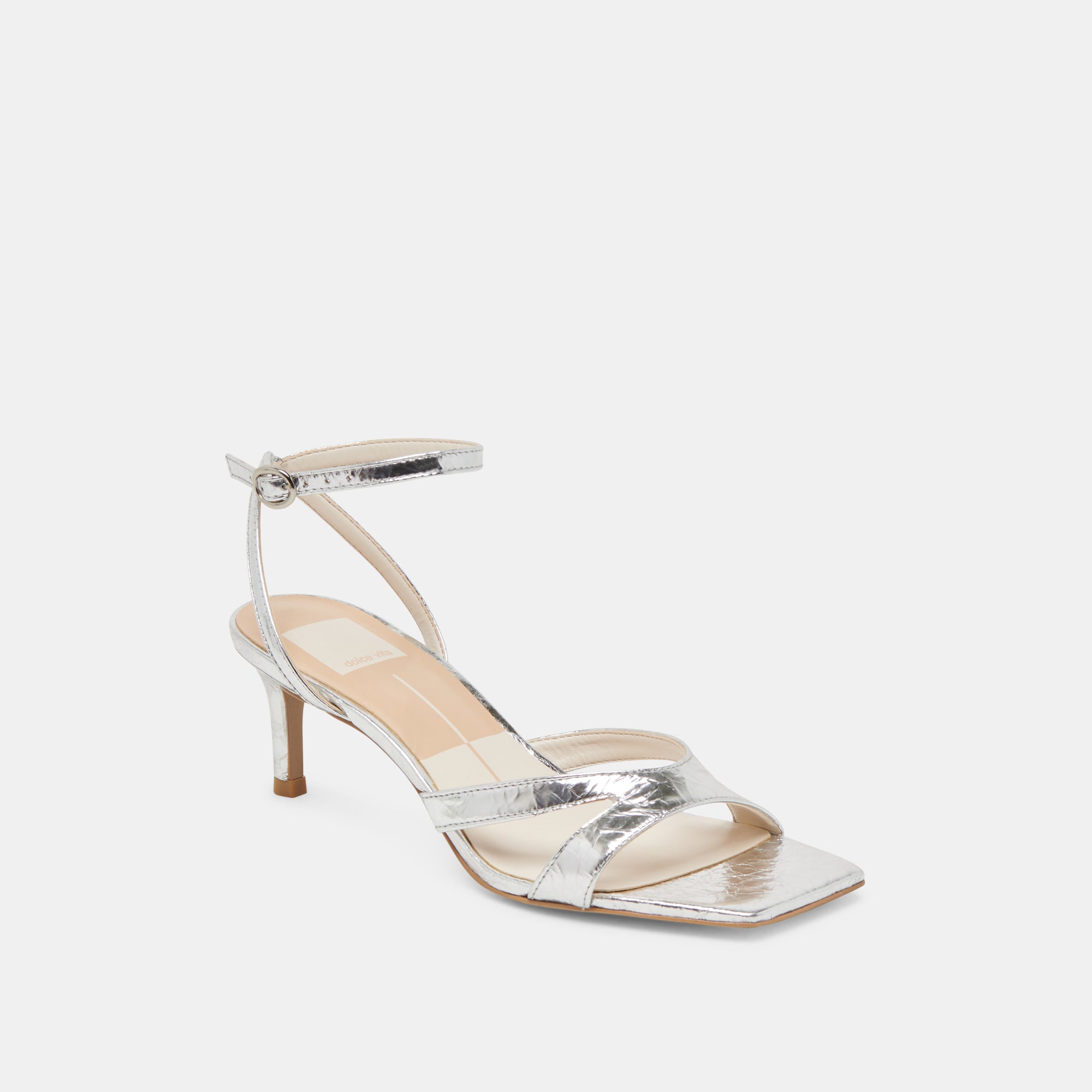 BECKI Women's Silver Distressed Leather Heels - Stylish High Heel Pumps for Party, Wedding & Evening Events