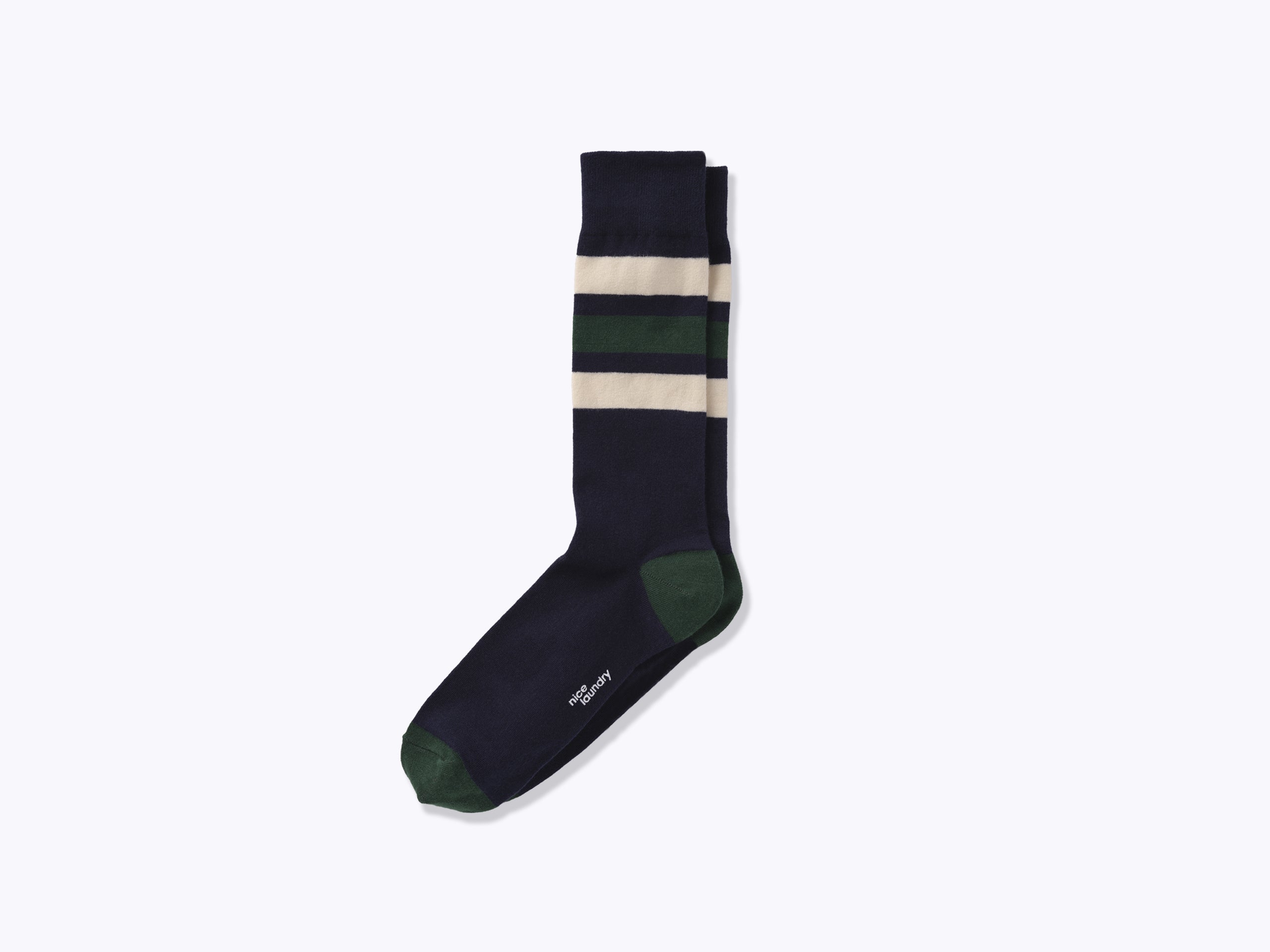 Sporting Stripes Navy/Cream/Hunter Athletic Socks - Breathable & Comfortable for Running, Gym & Casual Wear