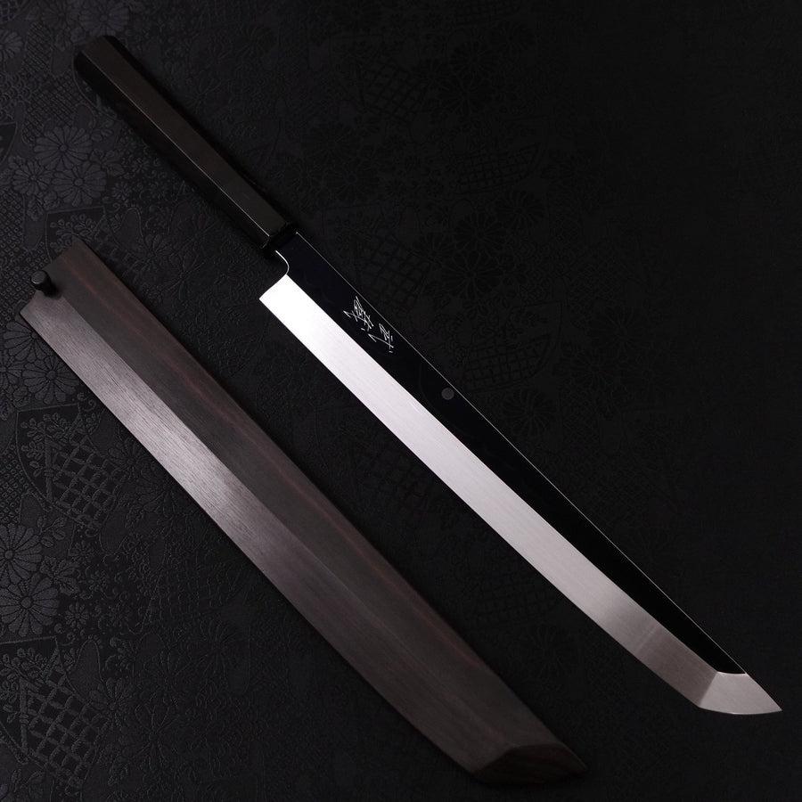 Premium Sakimaru Takohiki Knife 270mm - White Steel #2 Moon Fuji Water Honyaki with Buffalo Ebony Handle - Perfect for Sushi, Sashimi & Japanese Cuisine Preparation
