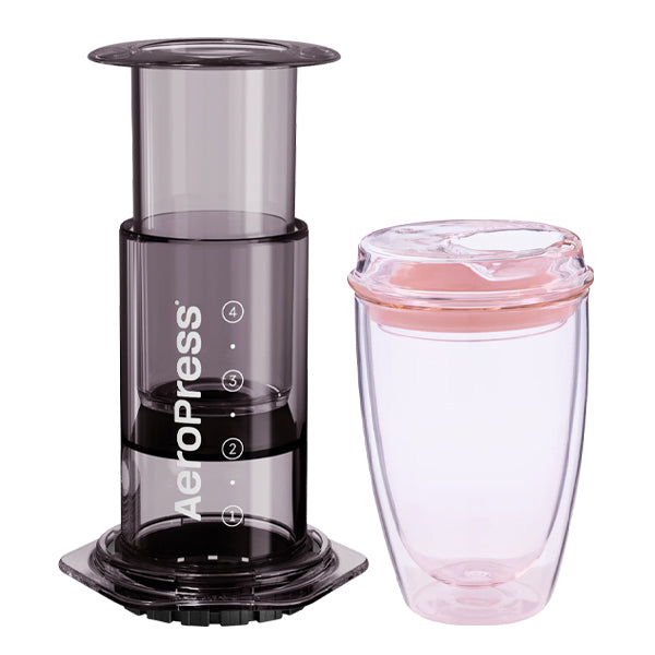 Aeropress Coffee Maker with Good Cuppa Coffee Bundle - Perfect for Home Brewing, Camping & Travel - Makes Rich Espresso & Smooth Cold Brew