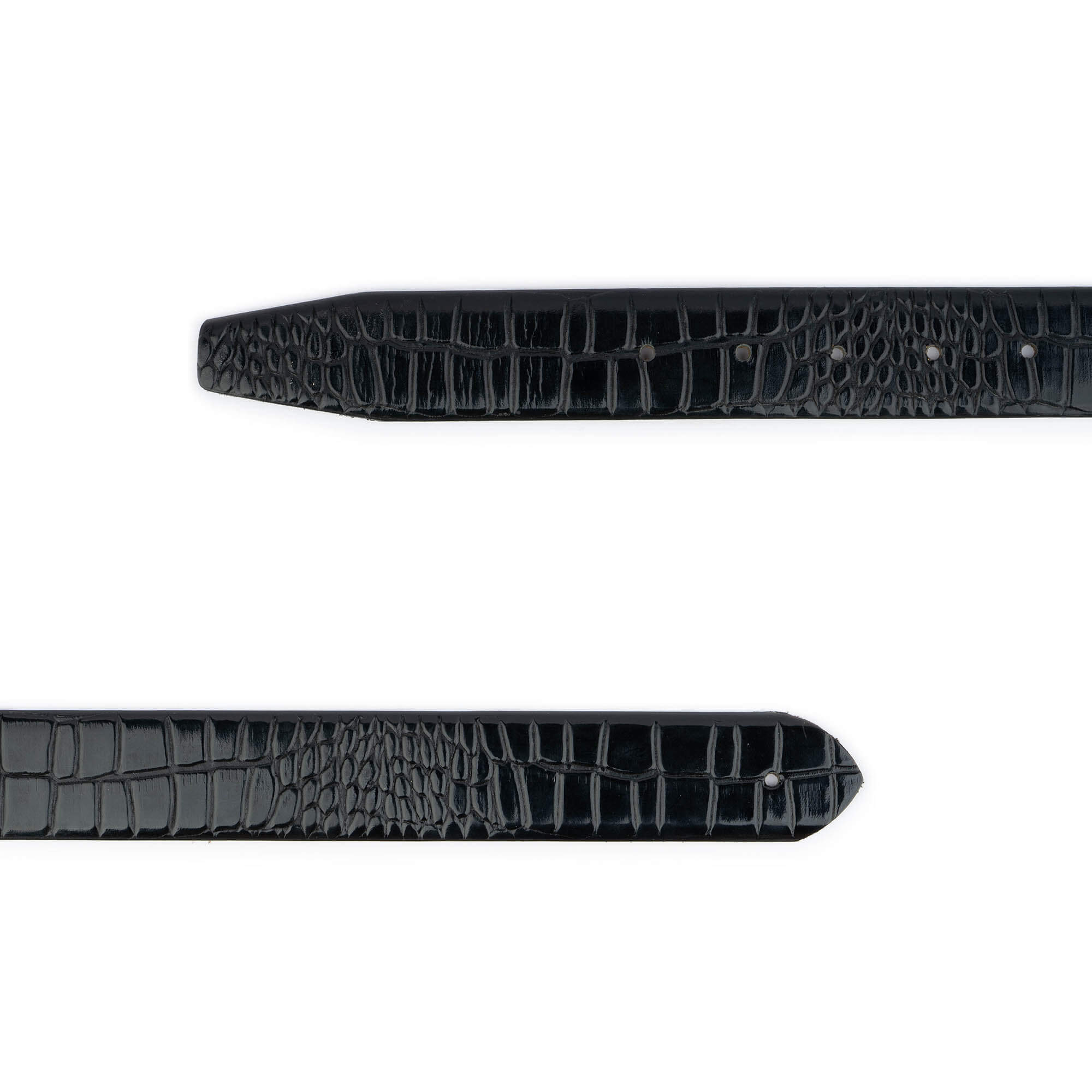 Montblanc Replacement Black Crocodile Embossed Men's Leather Belt Strap – Stylish & Durable for Formal Wear & Business Attire