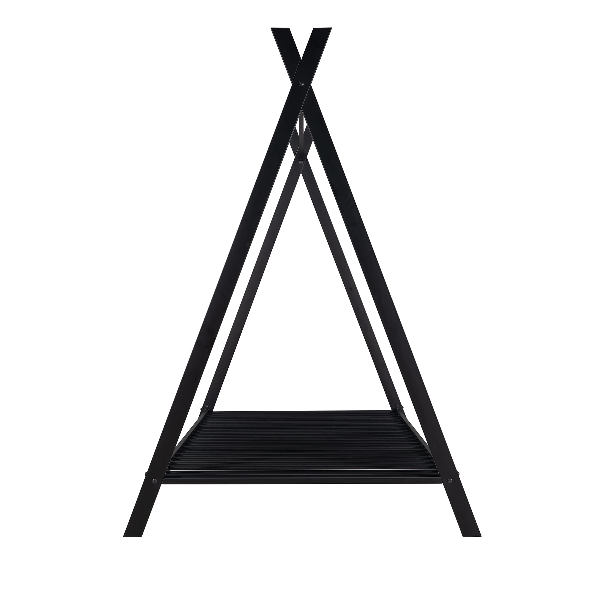 Merax Twin Size Metal Bed Frame with Slats - No Box Spring Needed, Sturdy Platform Bed with Underbed Storage Space for Kids & Teens - Perfect for Small Bedrooms, Dorm Rooms or Sleepovers (Black)